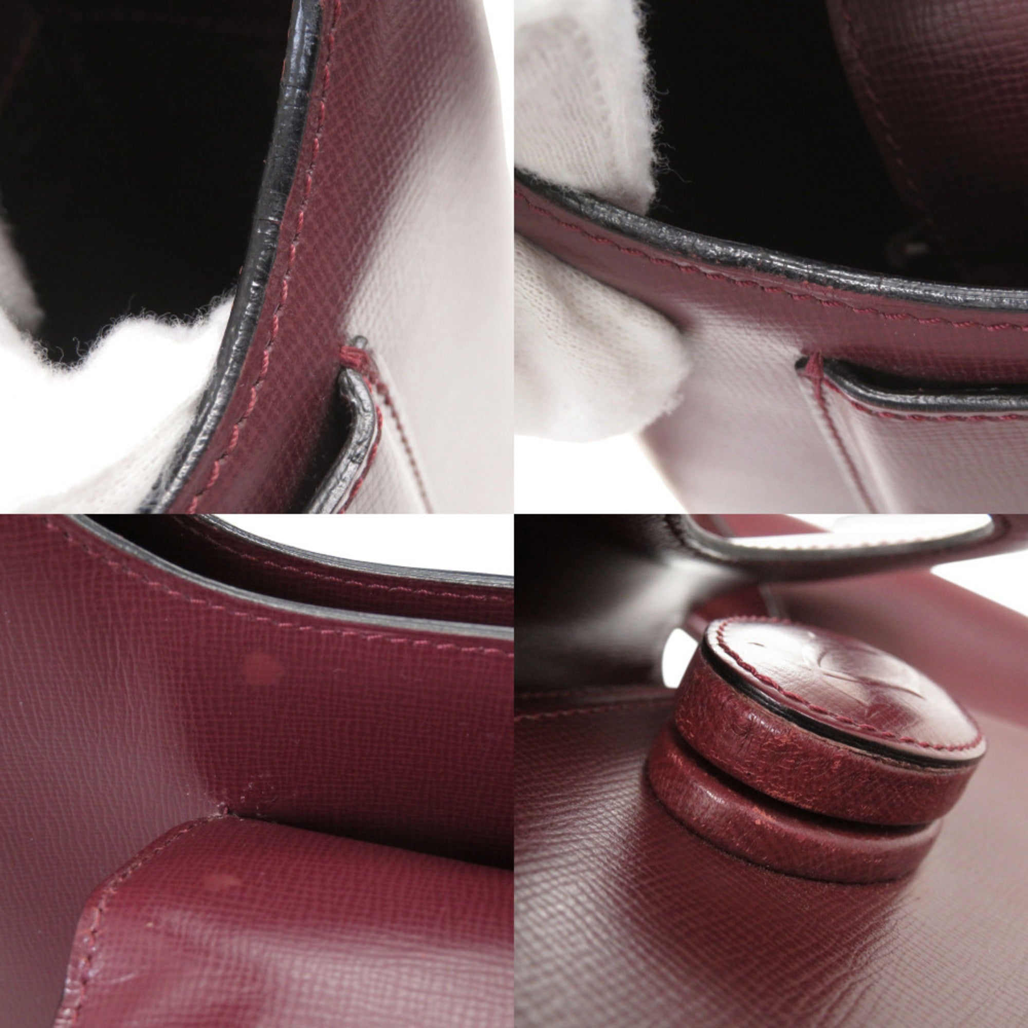 Cartier Bordeaux Leather Shoulder Bag (Pre-Owned)