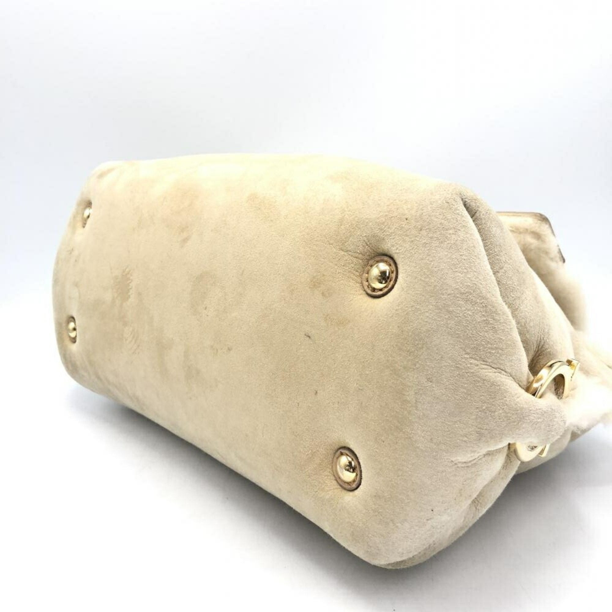 Salvatore Ferragamo Beige Handbag Shoulder Bag (Pre-Owned)