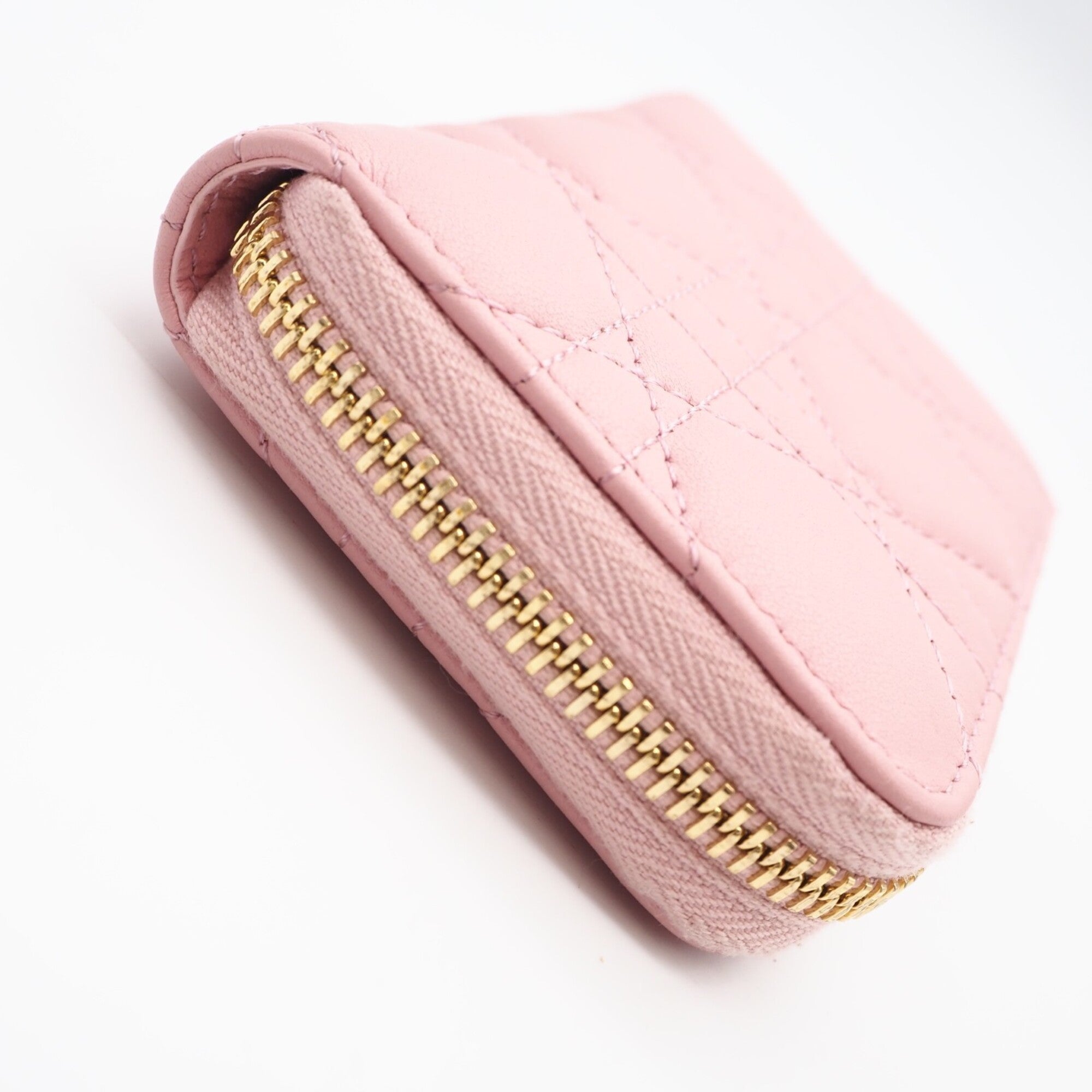 Christian Dior Lady Dior Pink Leather Coin Purse/Coin Case (Pre-Owned)