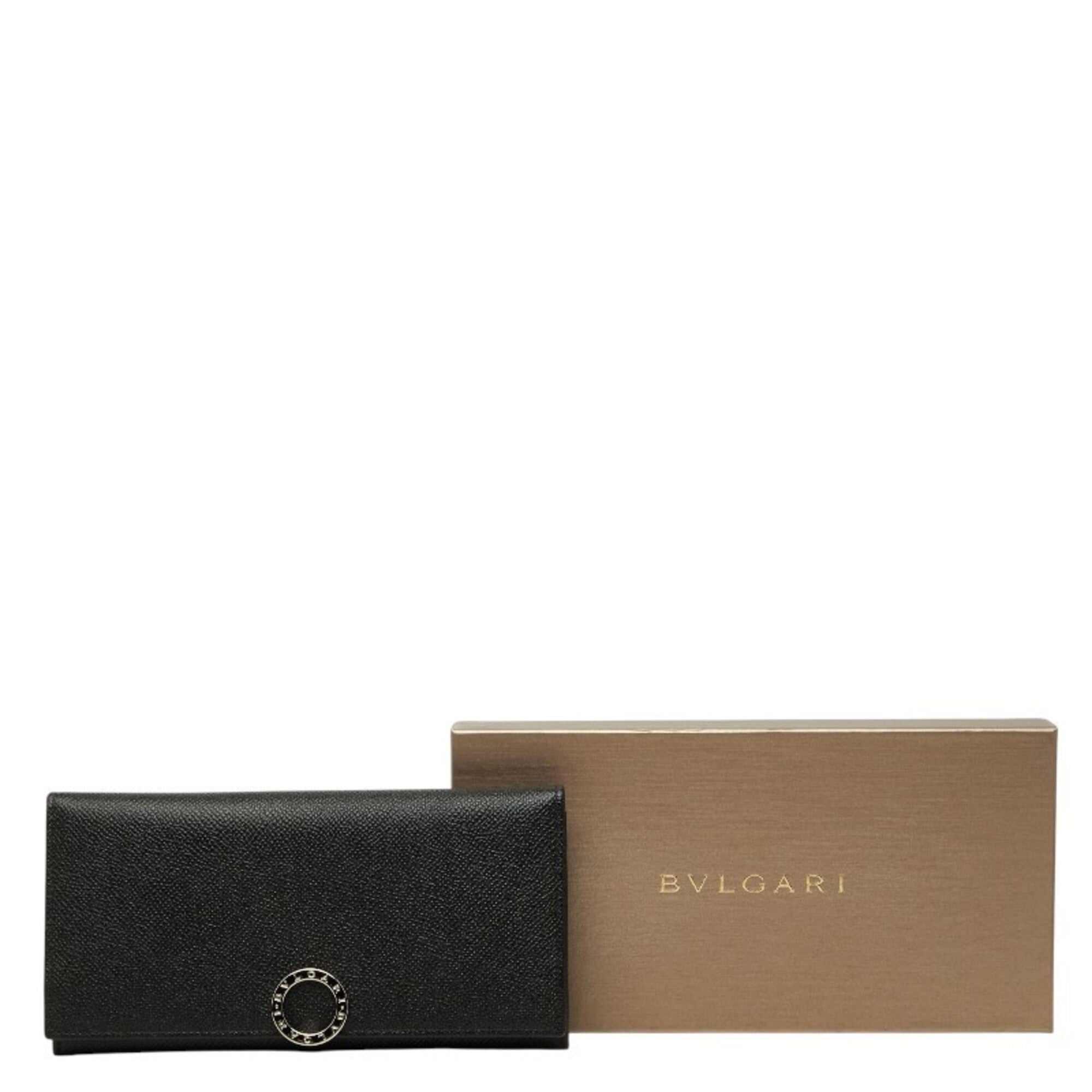 Bvlgari Black Leather Long Wallet (Bi-Fold) (Pre-Owned)