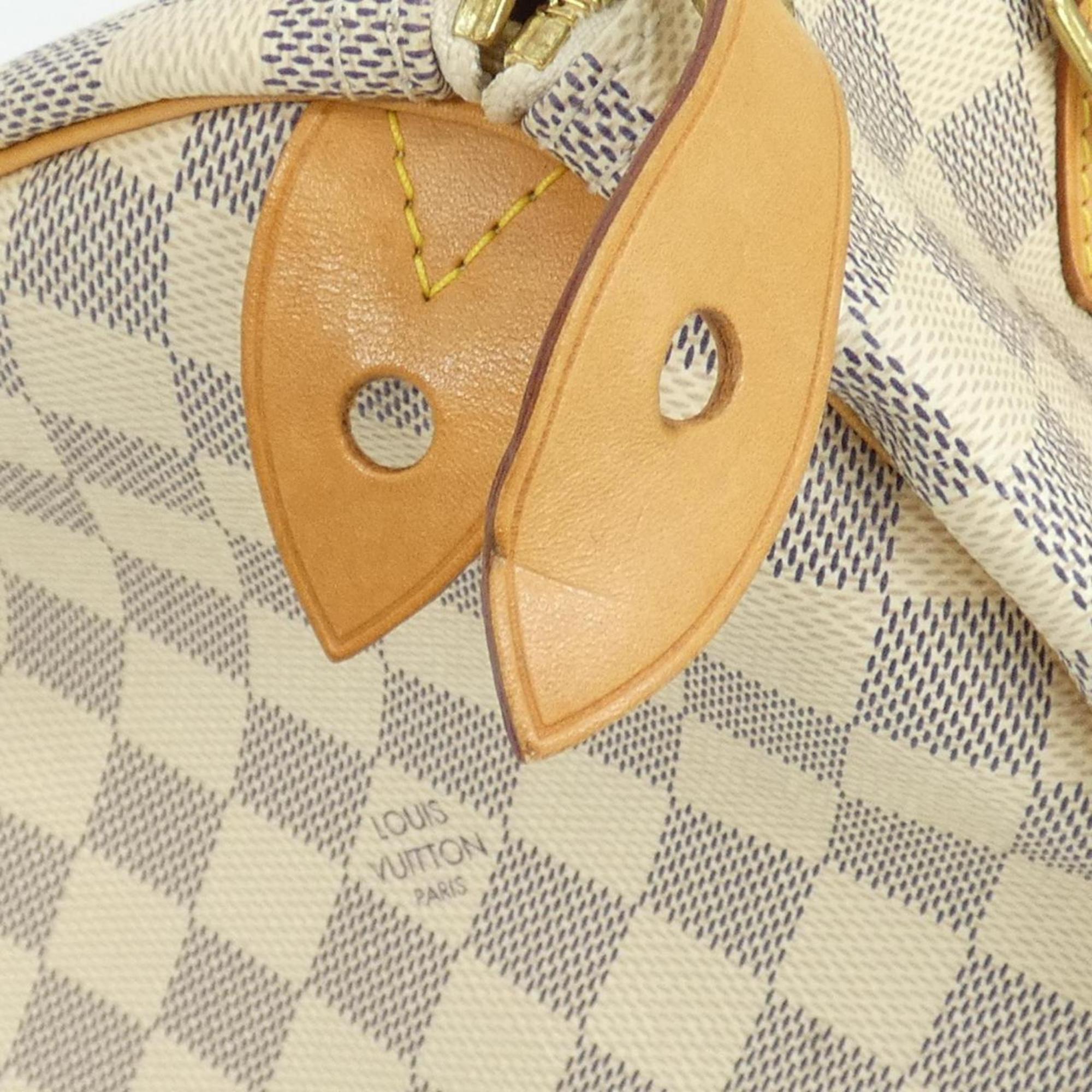 Louis Vuitton Azur White Coated Canvas Boston Bag (Pre-Owned)