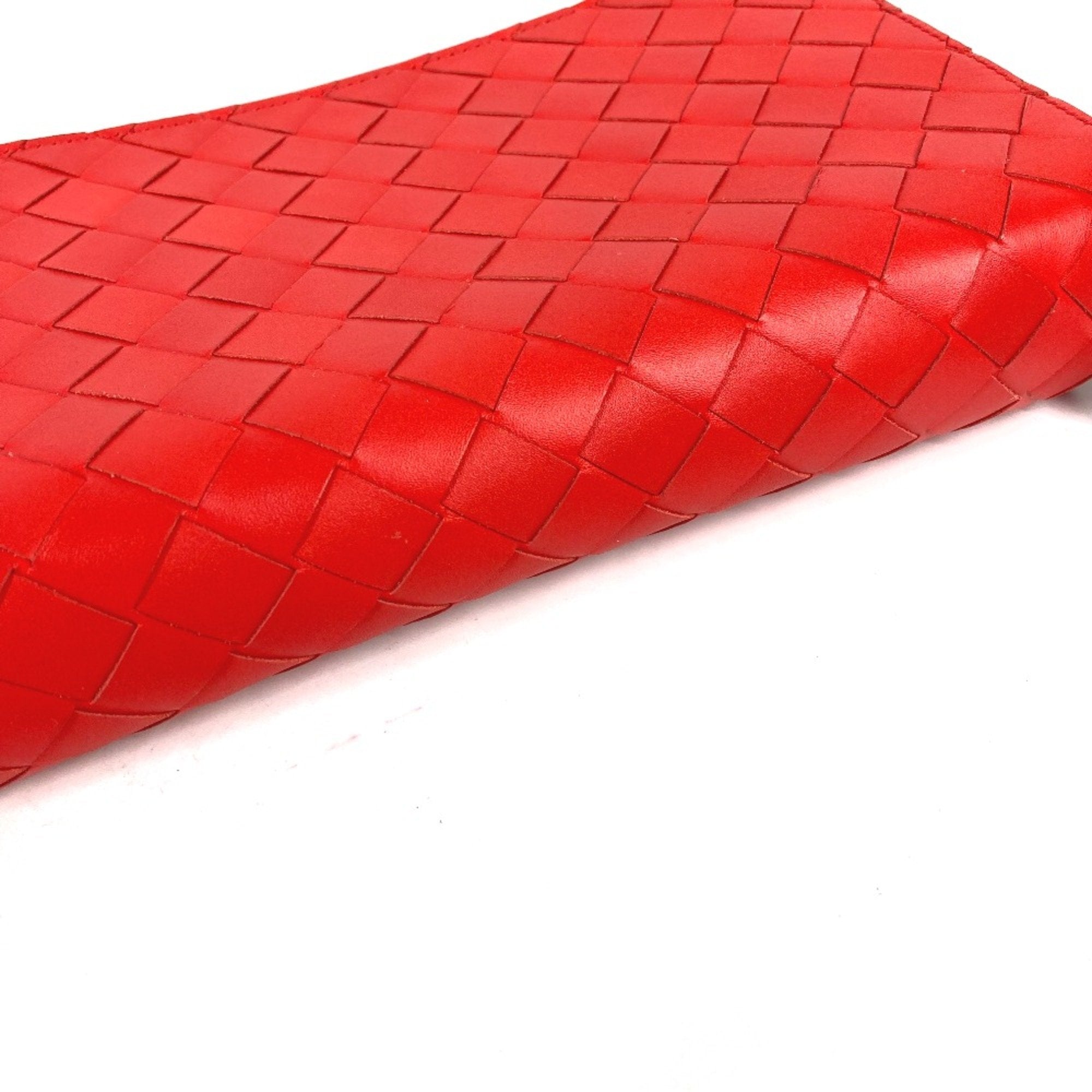 Bottega Veneta Red Leather Clutch Bag (Pre-Owned)