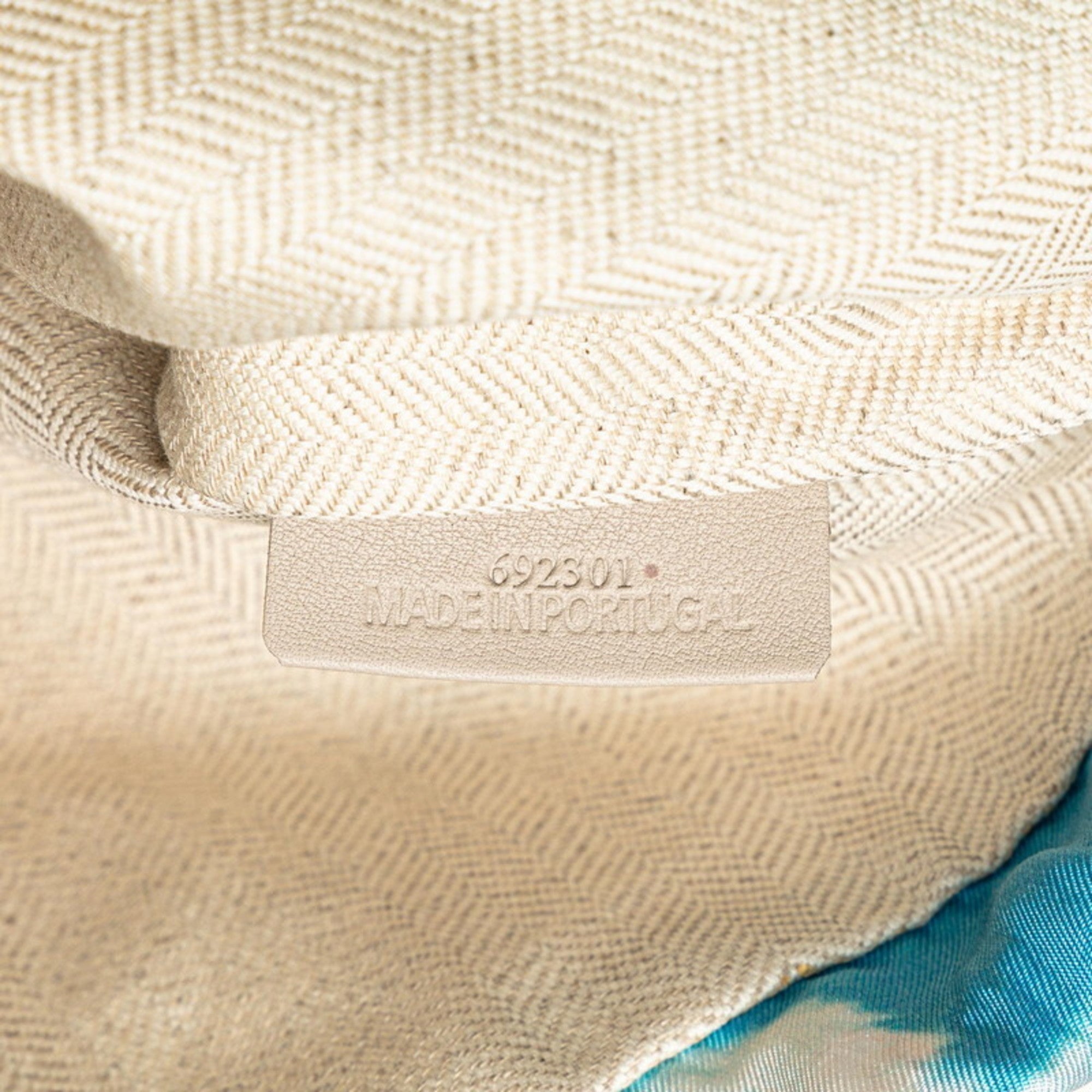 Loewe Blue Multi-Color White Canvas Leather Pouch (Pre-Owned)