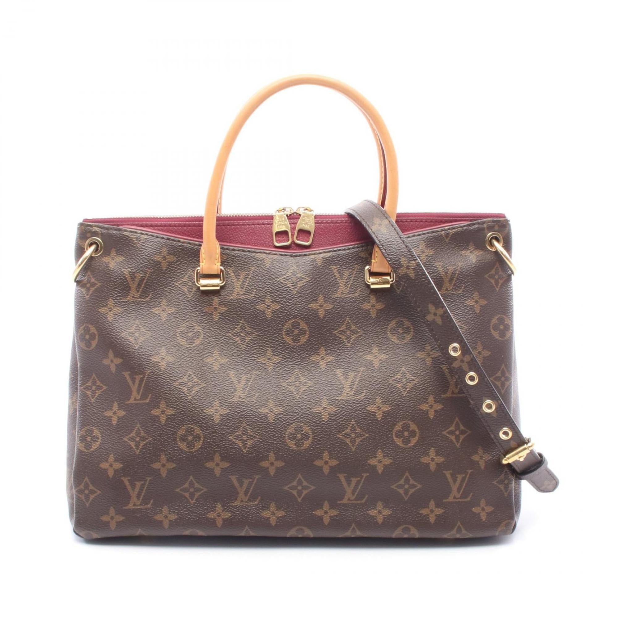 Louis Vuitton Aurore Bordeaux Brown Coated Canvas Leather Handbag (Pre-Owned)