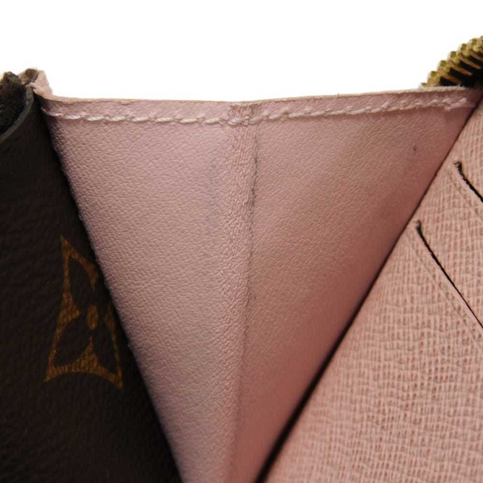 Louis Vuitton Brown Monogram Pink Rose Ballerine Monogram Canvas Leather Long Wallet (Bi-Fold) (Pre-Owned)