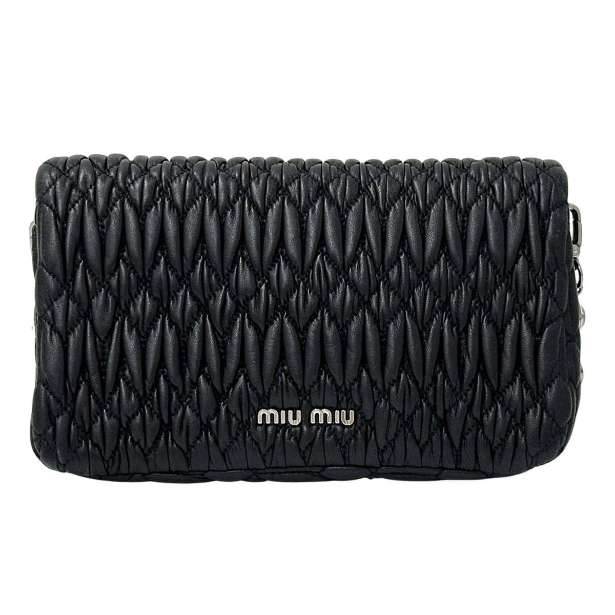 Miu Miu Black Leather Handbag Shoulder Bag (Pre-Owned)