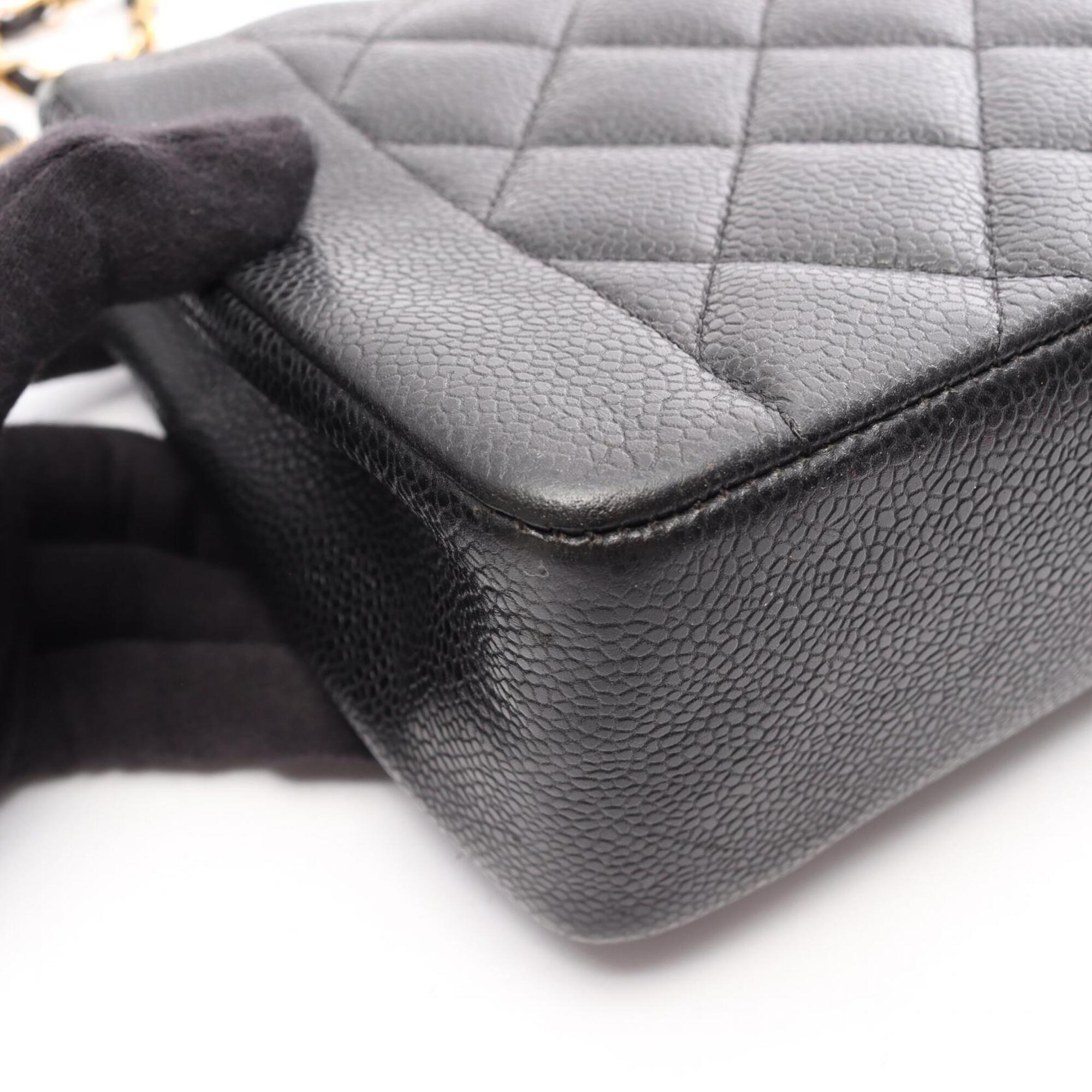 Chanel Black Grained Calfskin Handbag Shoulder Bag (Pre-Owned)