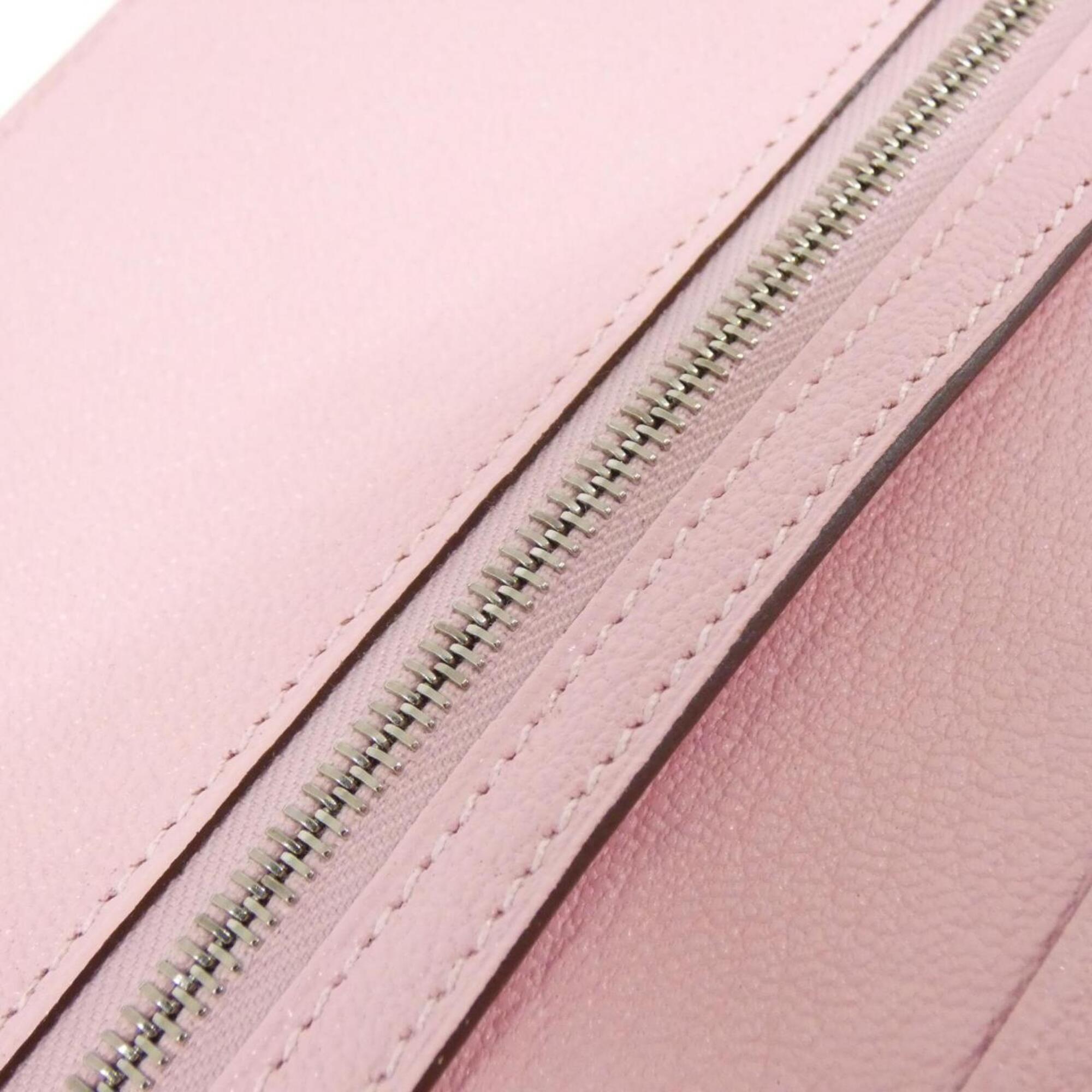 Hermes Rose Sakura Chevre Leather Long Wallet (Bi-Fold) (Pre-Owned)