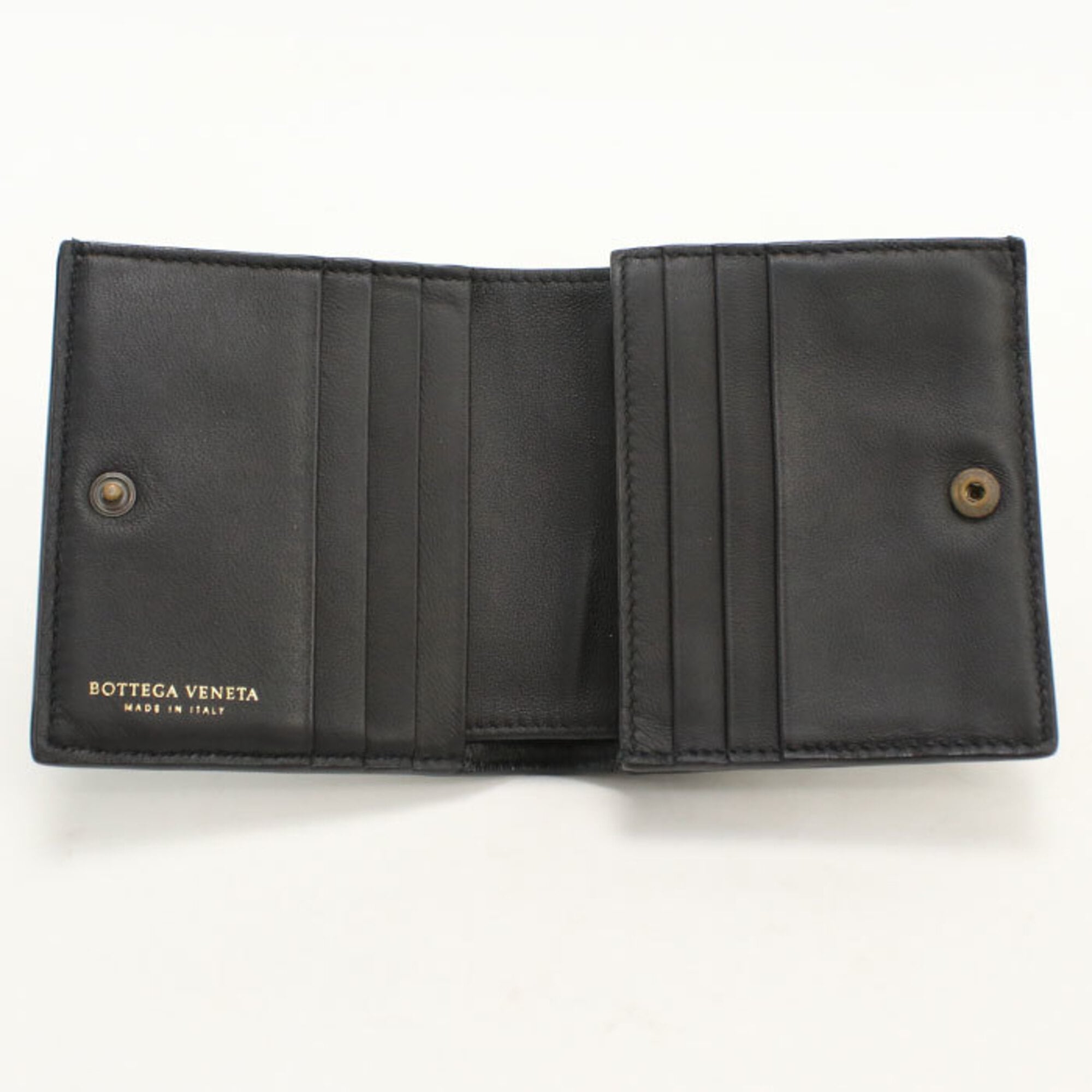 Bottega Veneta Black Leather Wallet (Bi-Fold) (Pre-Owned)