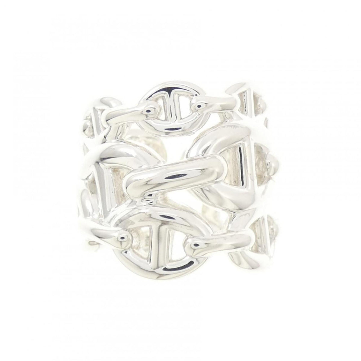 Hermes Silver 925 Band Ring (Pre-Owned)