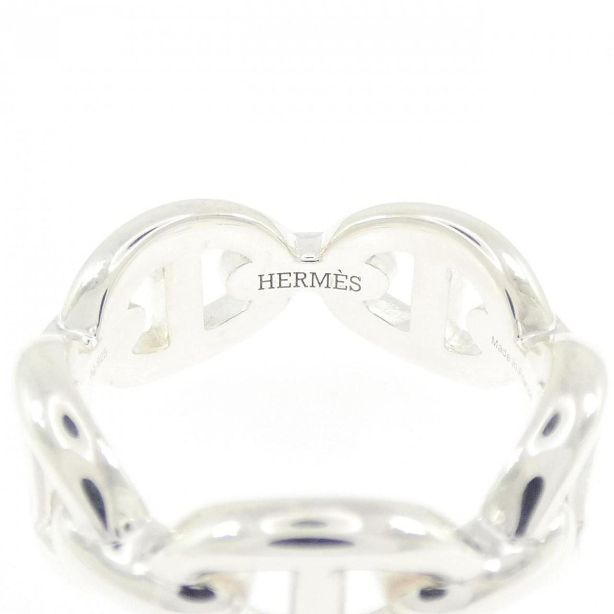 Hermes Silver 925 Band Ring (Pre-Owned)