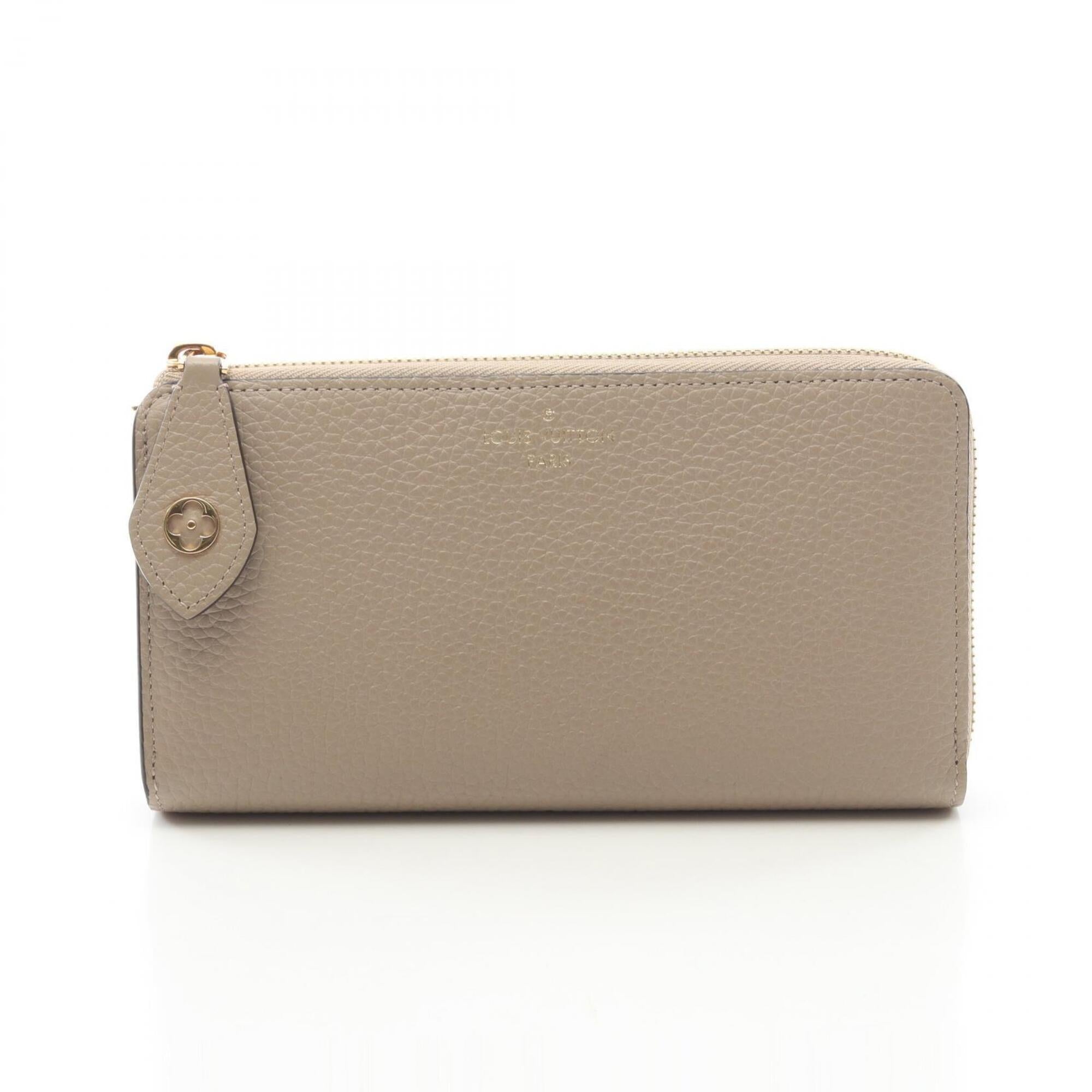 Louis Vuitton Beige Leather Long Wallet (Bi-Fold) (Pre-Owned)
