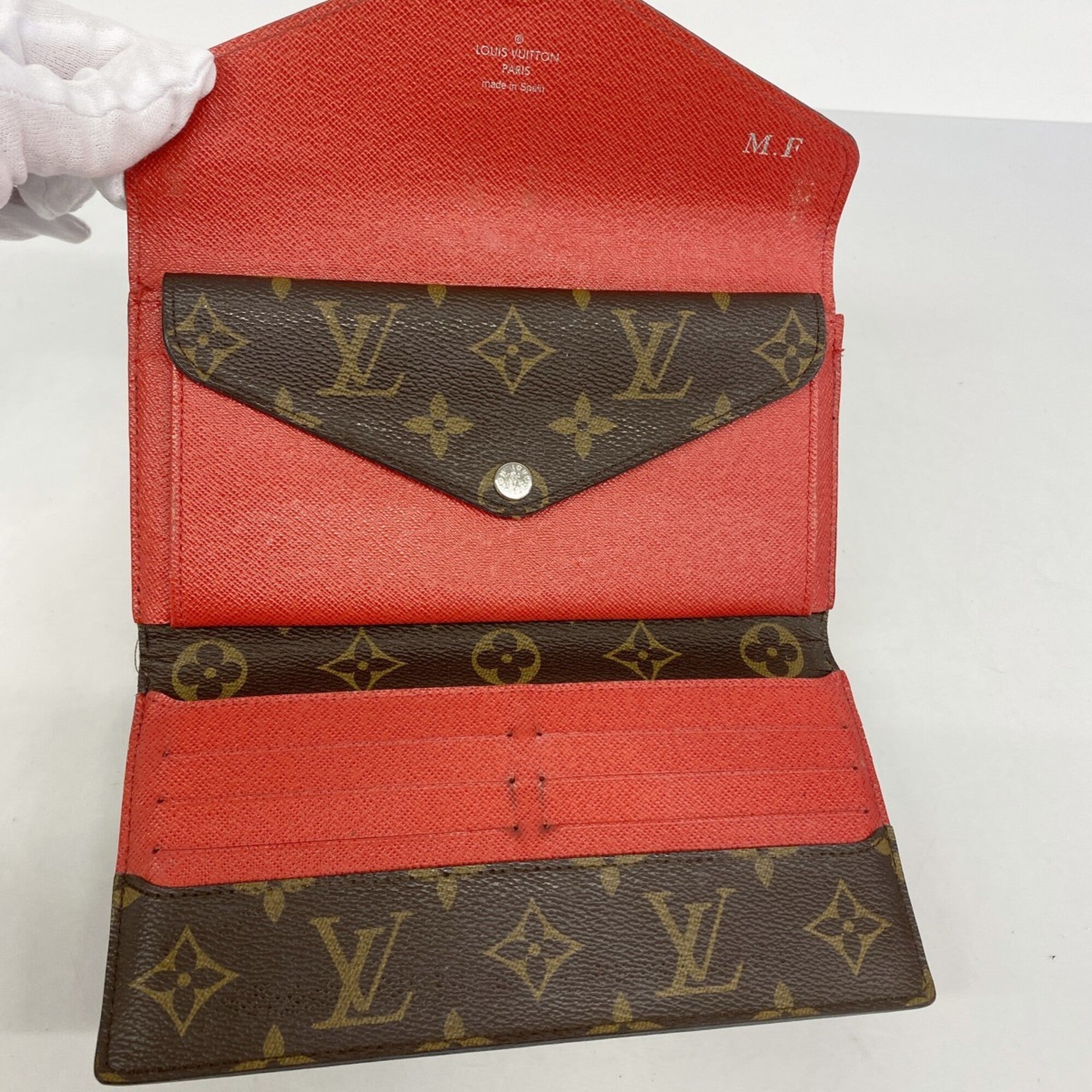 Louis Vuitton Brown Coquelicots Long Wallet (Tri-Fold) (Pre-Owned)
