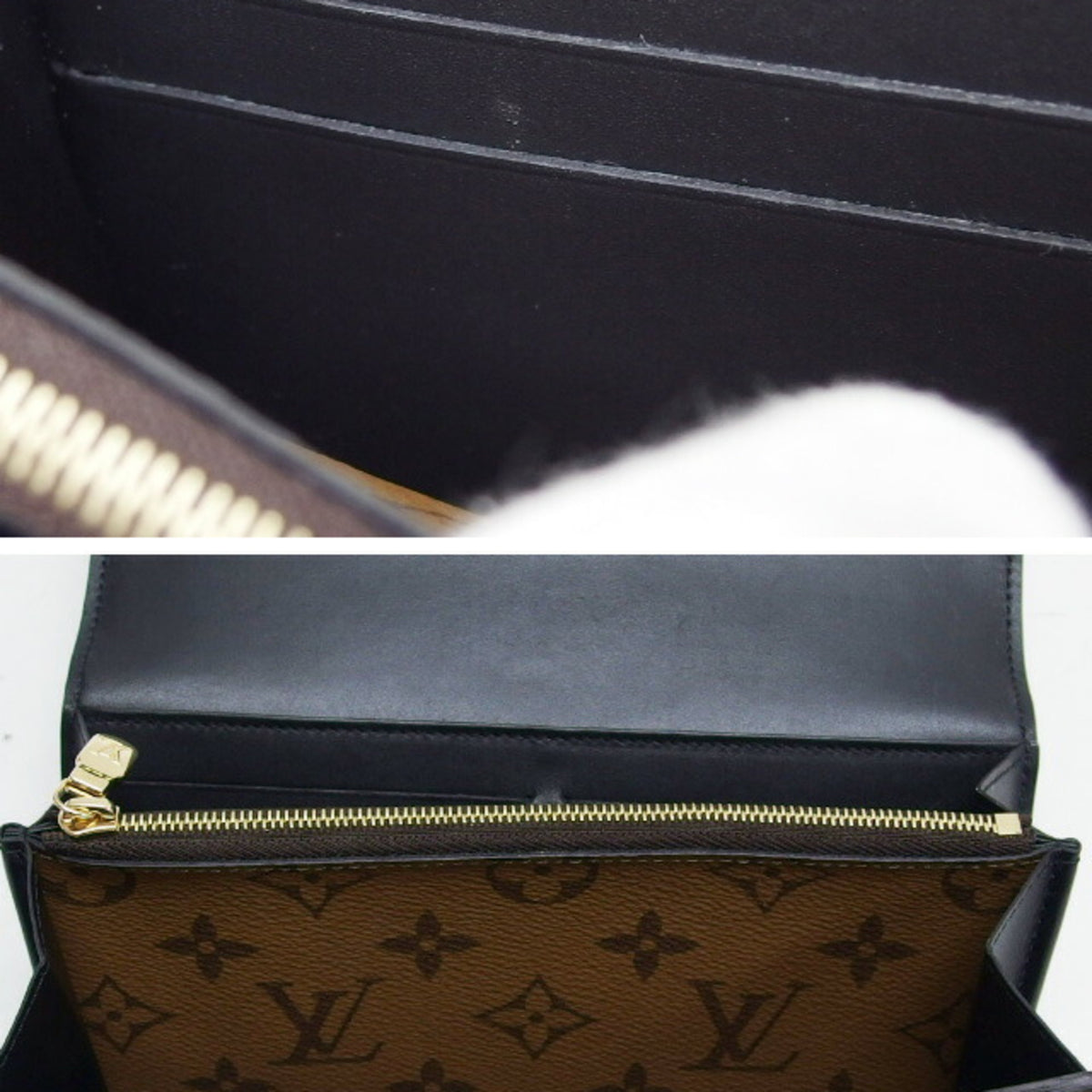 Louis Vuitton Brown Monogram Reverse Canvas Leather Wallet (Bi-Fold) (Pre-Owned)