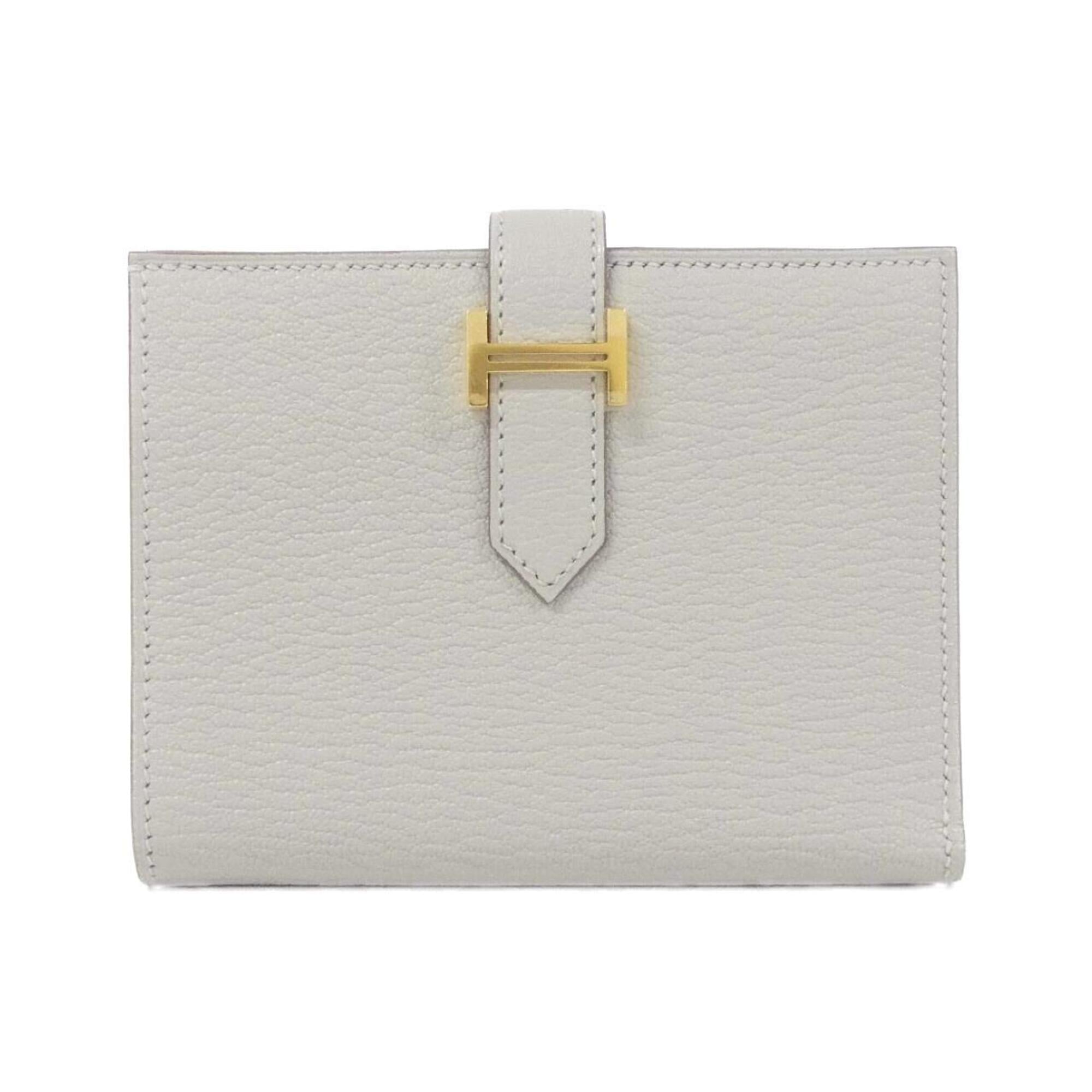 Hermes Beige Chevre Leather Wallet (Bi-Fold) (Pre-Owned)