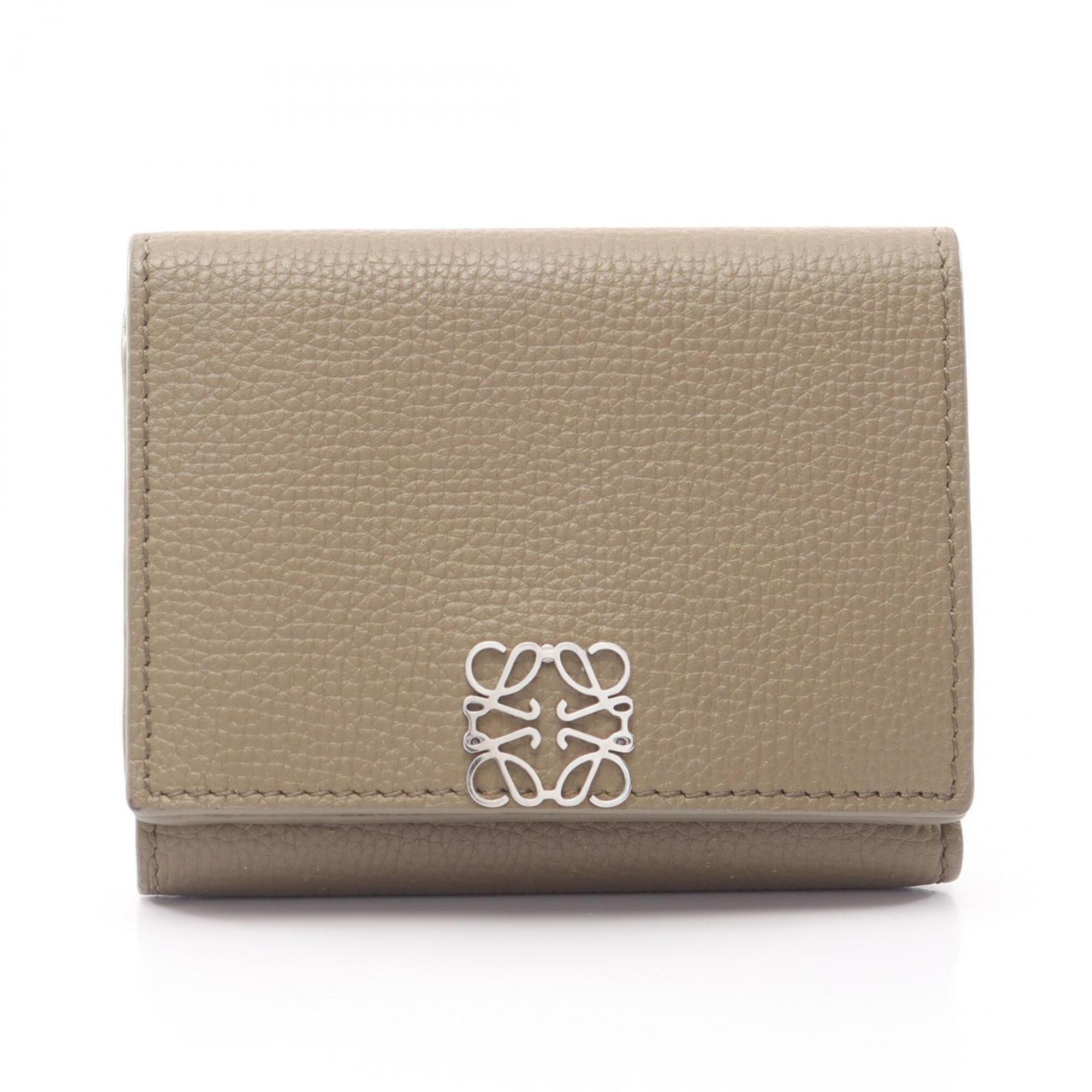 Loewe Beige Leather Wallet (Tri-Fold) (Pre-Owned)