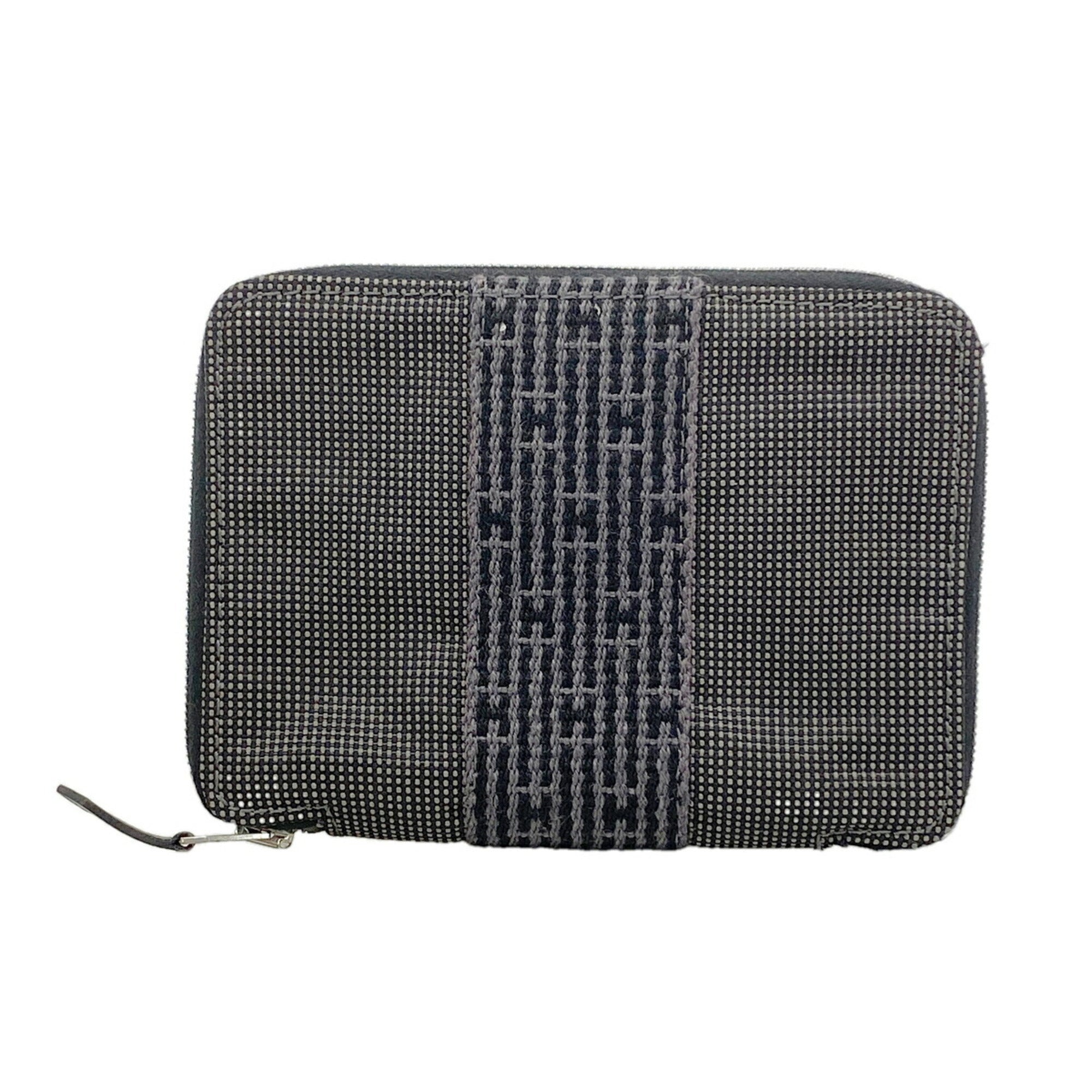 Hermes Gray Nylon Coin Purse/Coin Case (Pre-Owned)