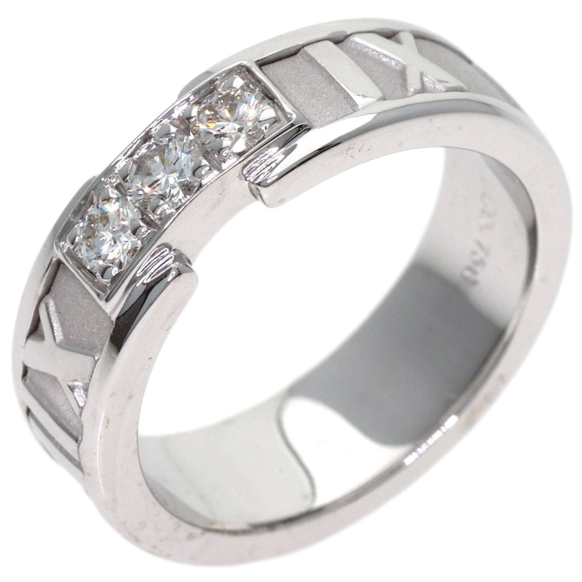 Tiffany Atlas White Gold (18K) Band Ring (Pre-Owned)