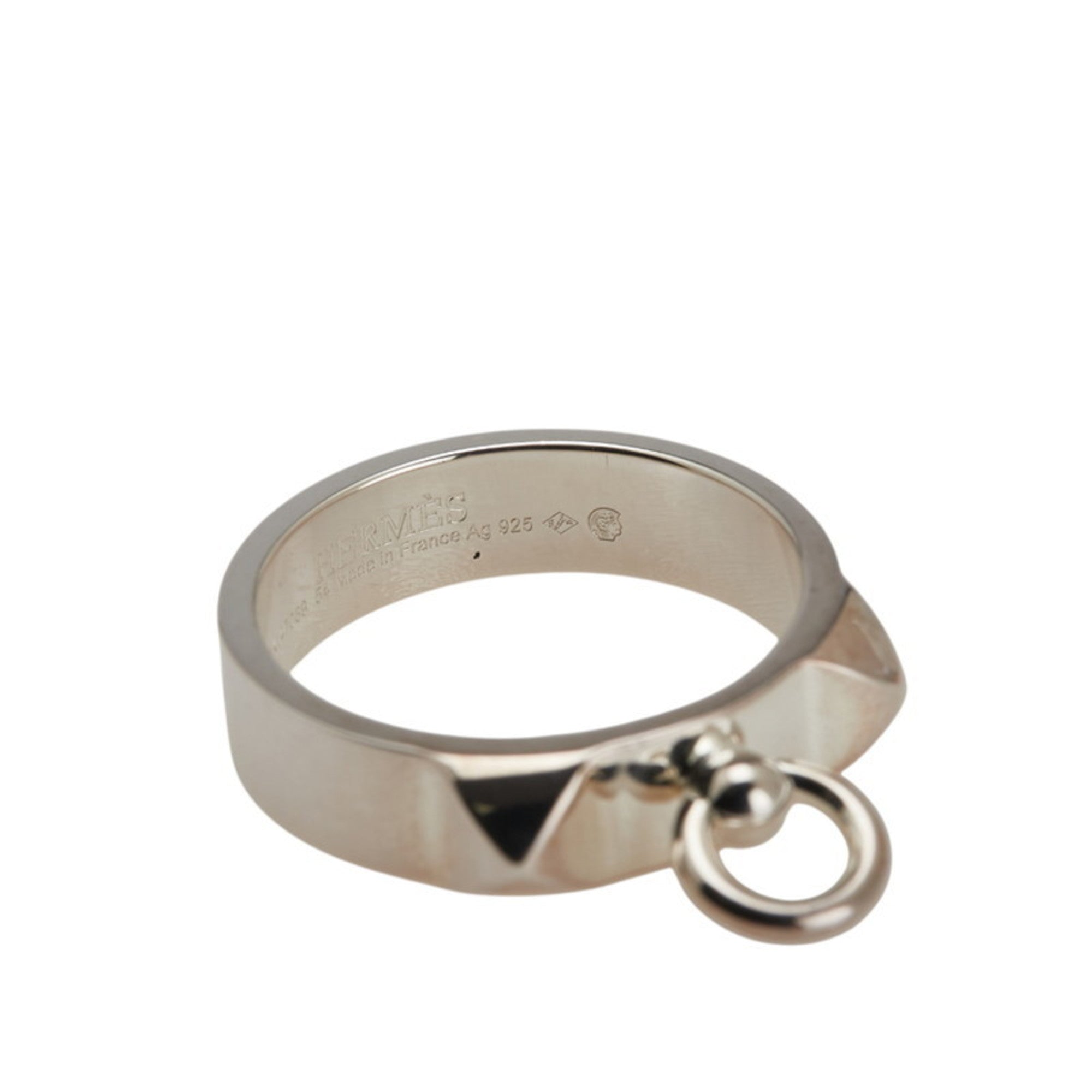 Hermes Collier De Chien Silver Silver 925 Band Ring (Pre-Owned)