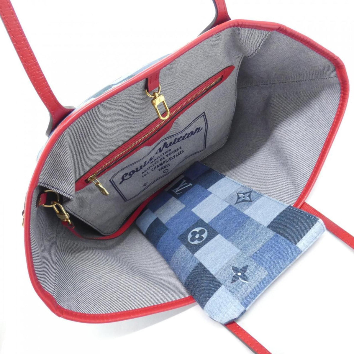 Louis Vuitton Blue Rouge Canvas Handbag Pouch (Pre-Owned)