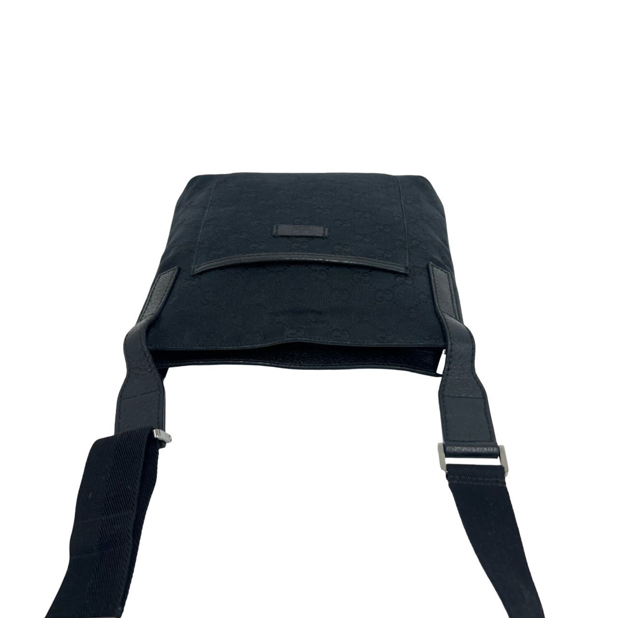 Gucci Black Canvas Leather Pochette Shoulder Bag (Pre-Owned)