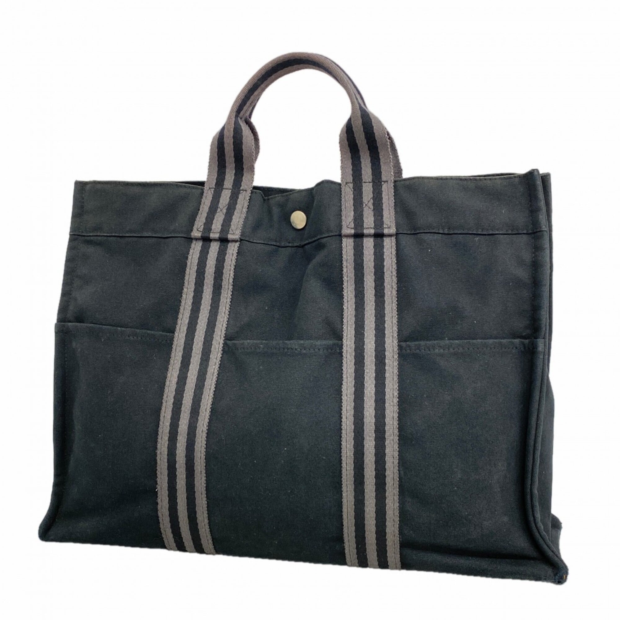 Hermes Black Canvas Tote Bag (Pre-Owned)
