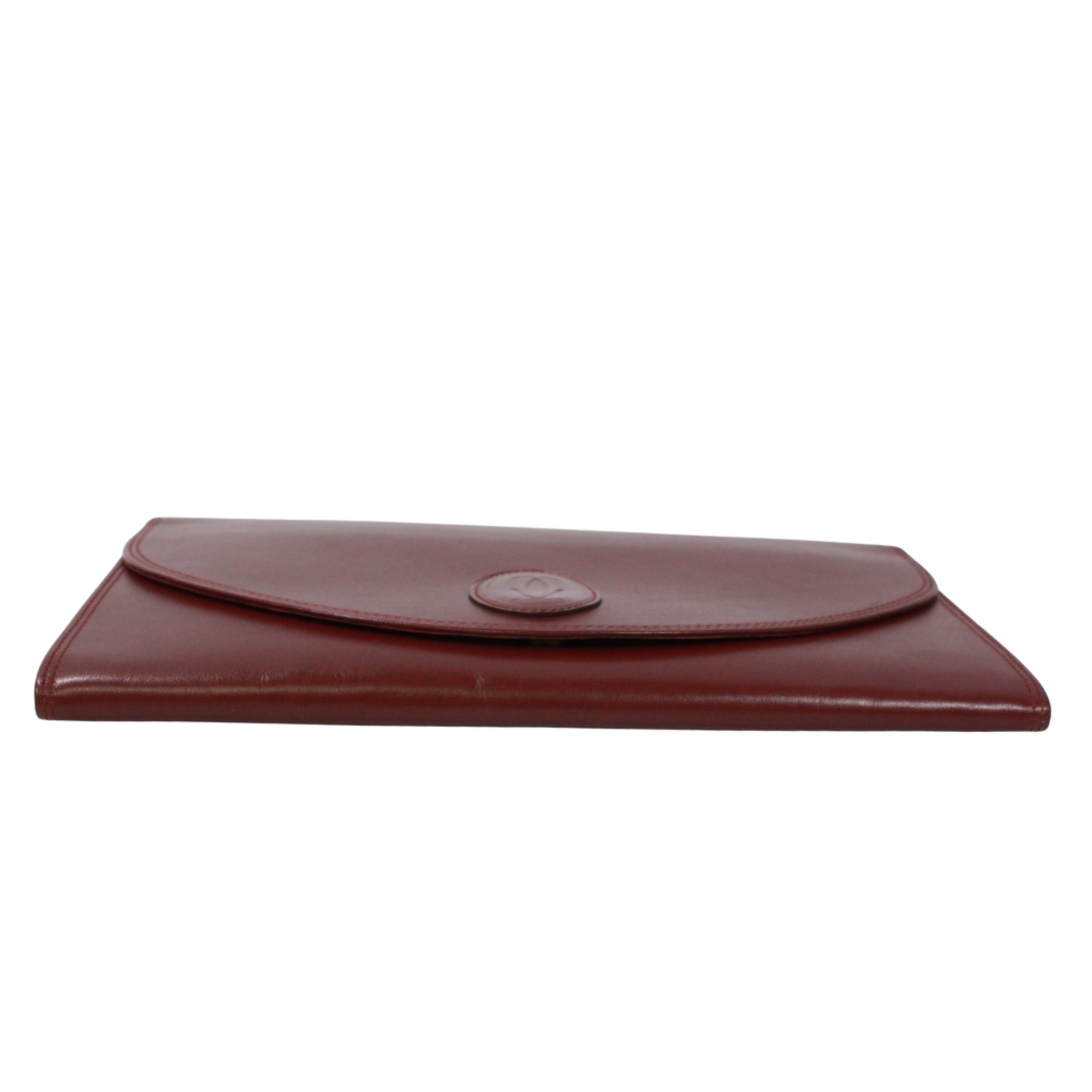 Cartier Bordeaux Leather Clutch Bag (Pre-Owned)
