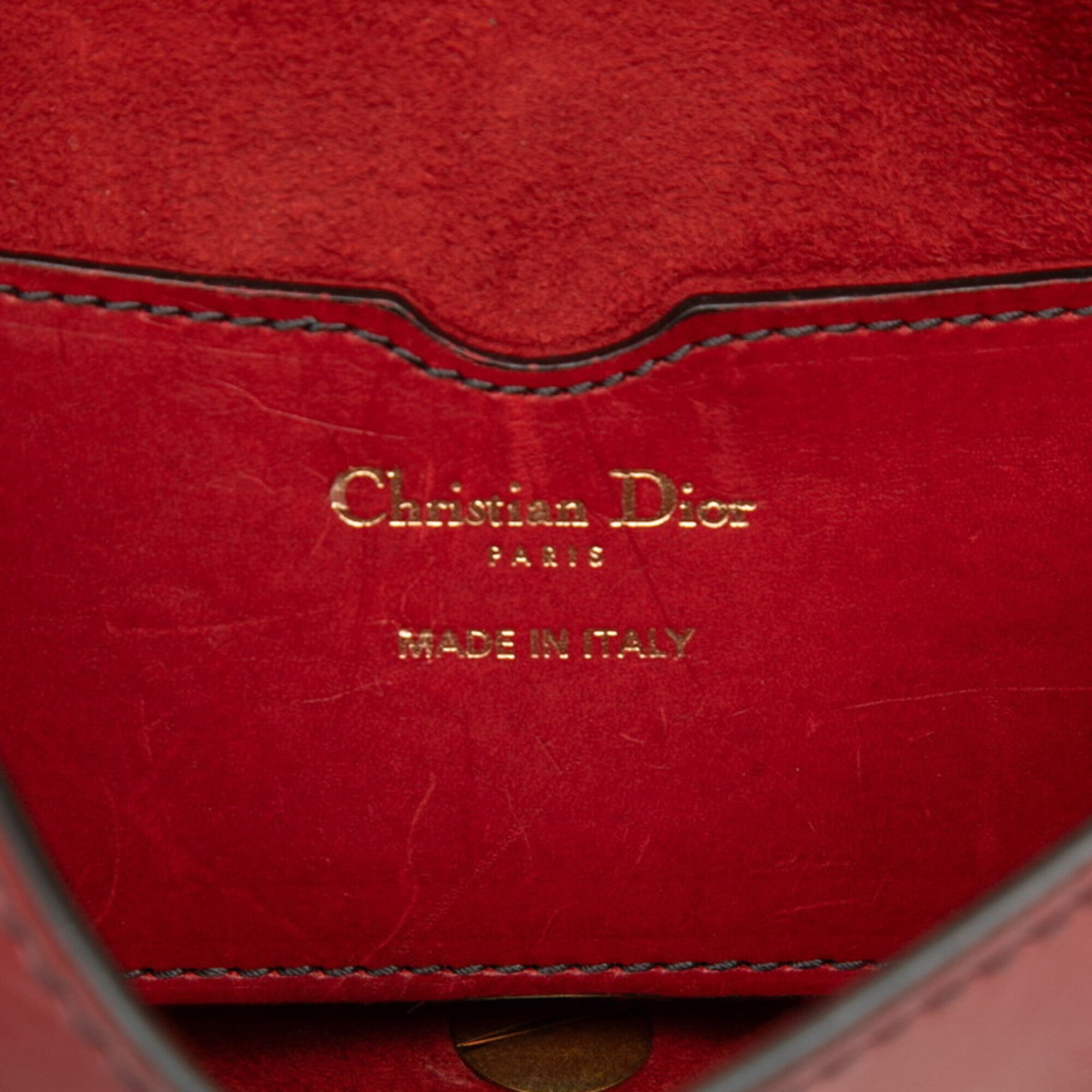 Christian Dior Red Color Leather Shoulder Bag (Pre-Owned)