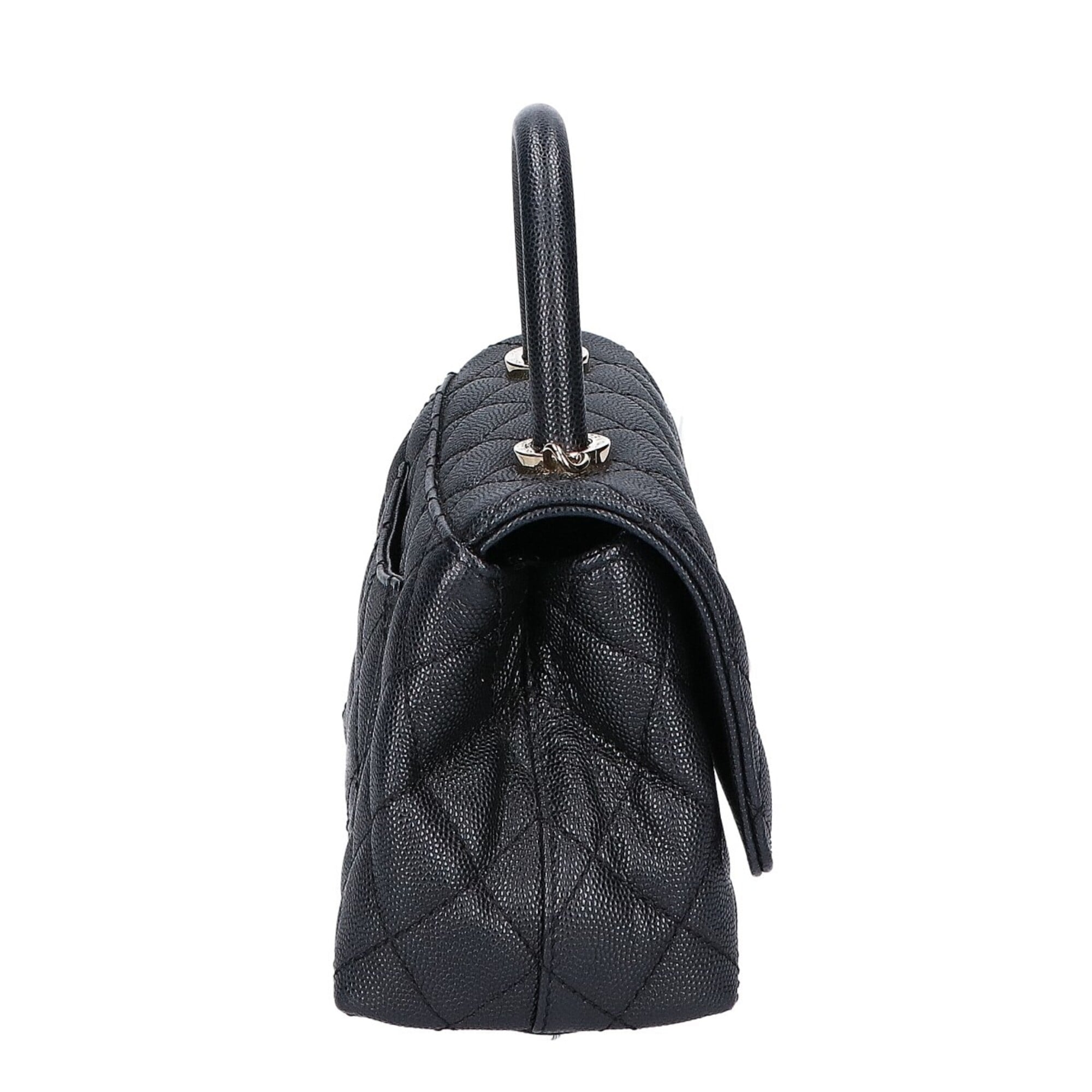 Chanel Black Grained Calfskin Shoulder Bag (Pre-Owned)