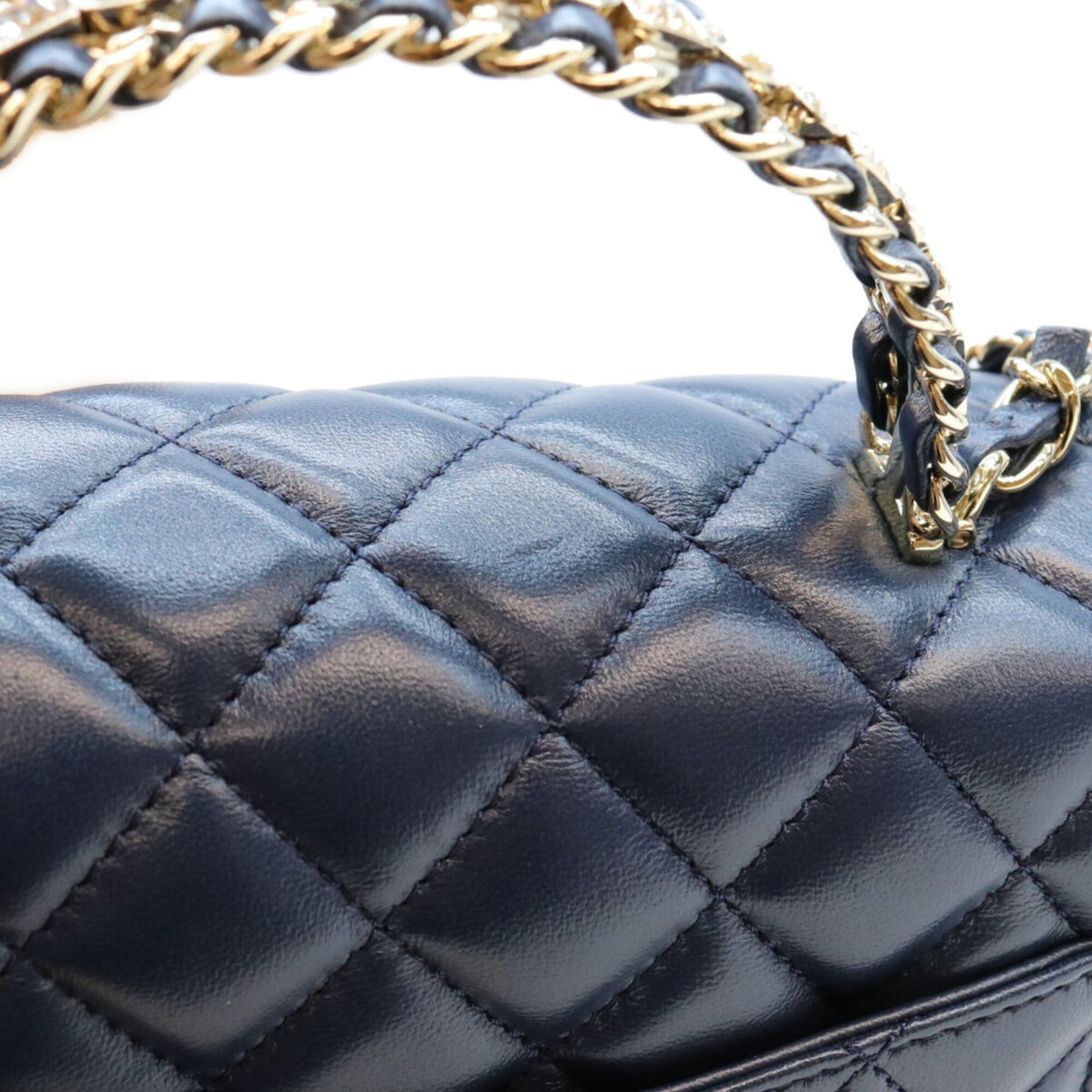 Chanel Navy Leather Shoulder Bag (Pre-Owned)
