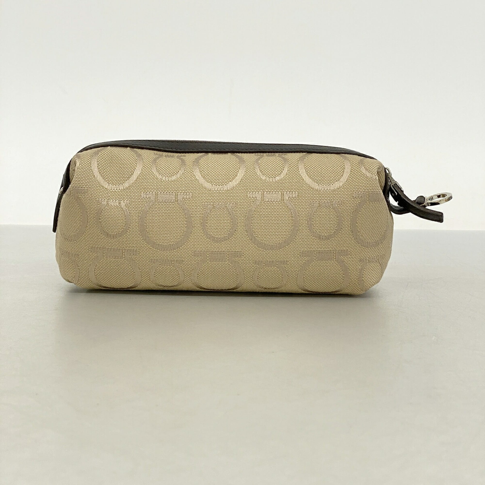 Salvatore Ferragamo Beige Canvas Pouch (Pre-Owned)