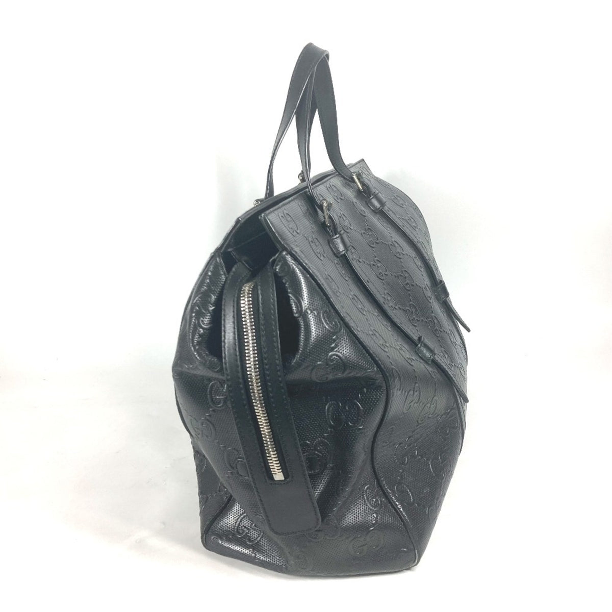 Gucci Black Leather Boston Bag Shoulder Bag Tote Bag (Pre-Owned)