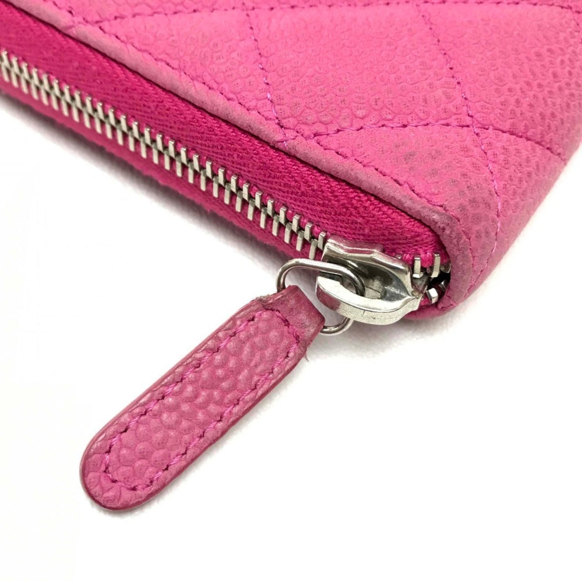 Chanel Pink Grained Calfskin Long Bill Wallet (Bi-Fold) (Pre-Owned)