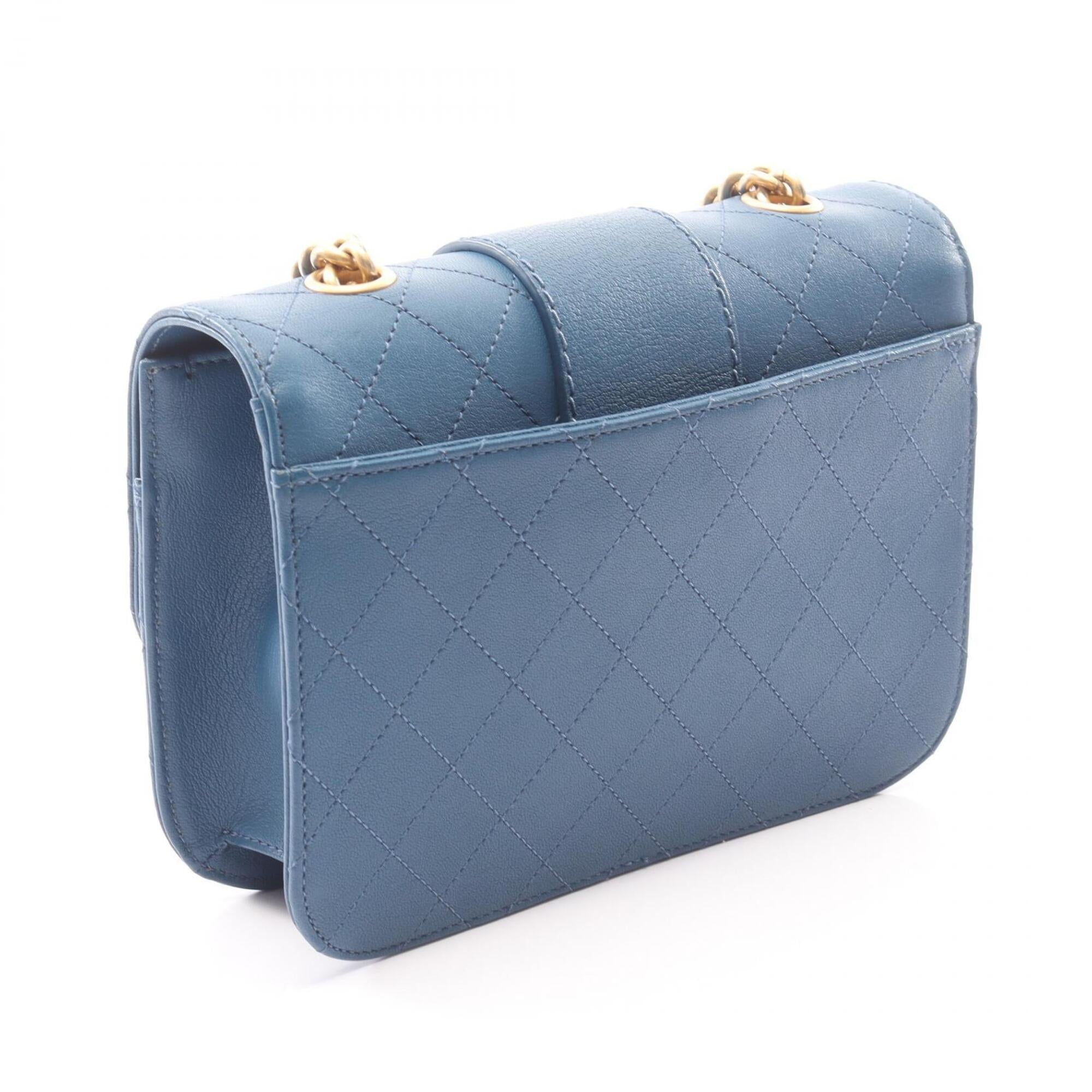 Chanel Blue Grained Calfskin Handbag Shoulder Bag (Pre-Owned)