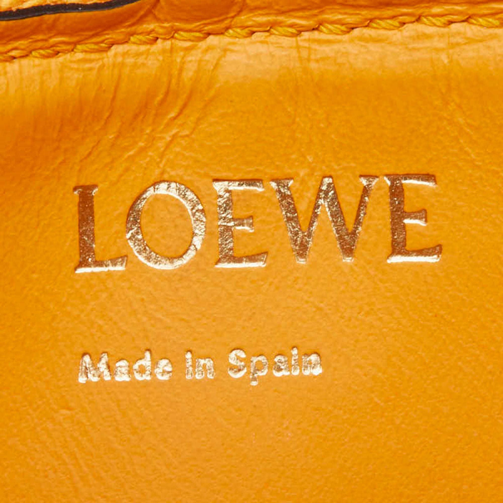 Loewe Orange Yellow Leather Coin Purse/Coin Case (Pre-Owned)