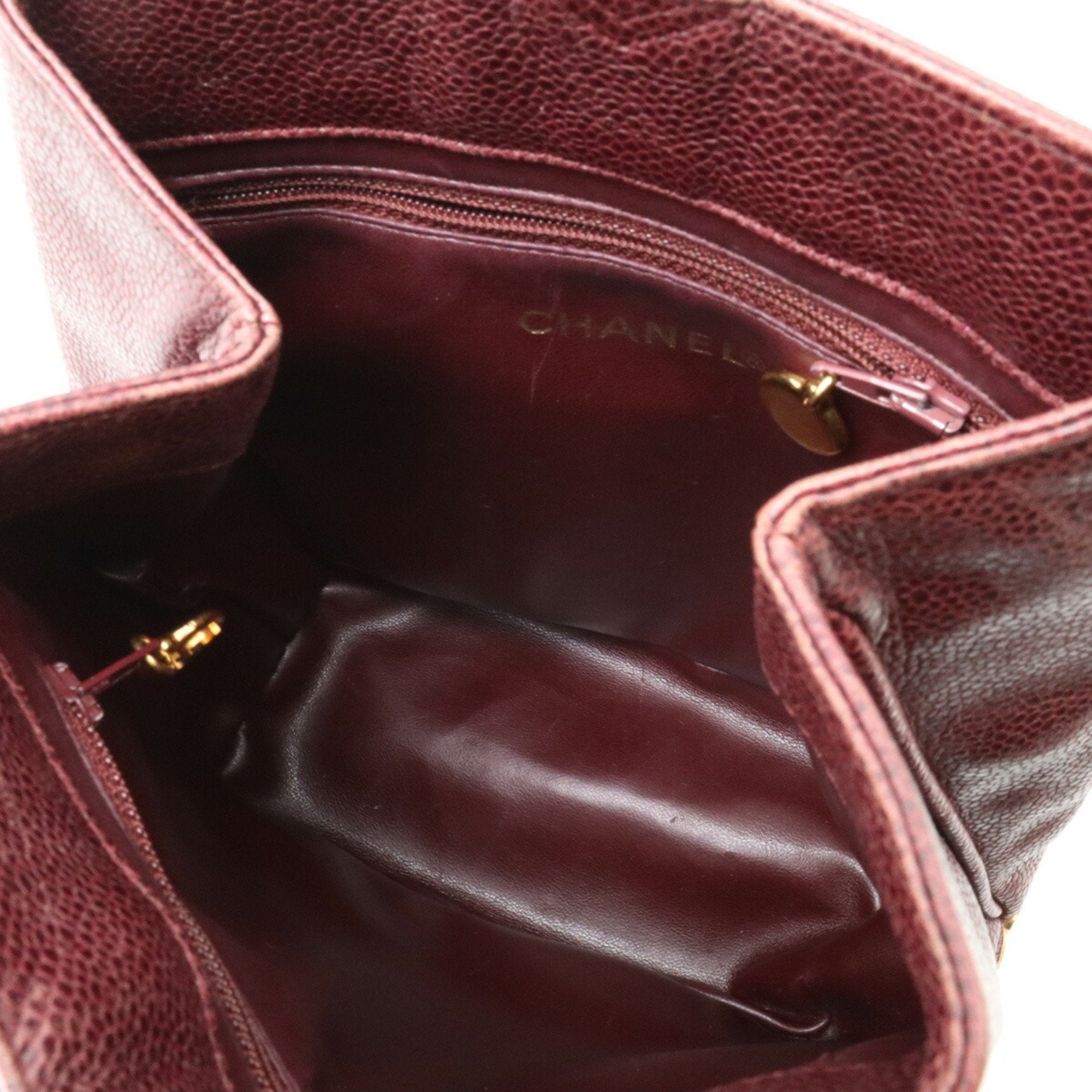 Chanel Bordeaux Caviar Leather Shoulder Bag (Pre-Owned)