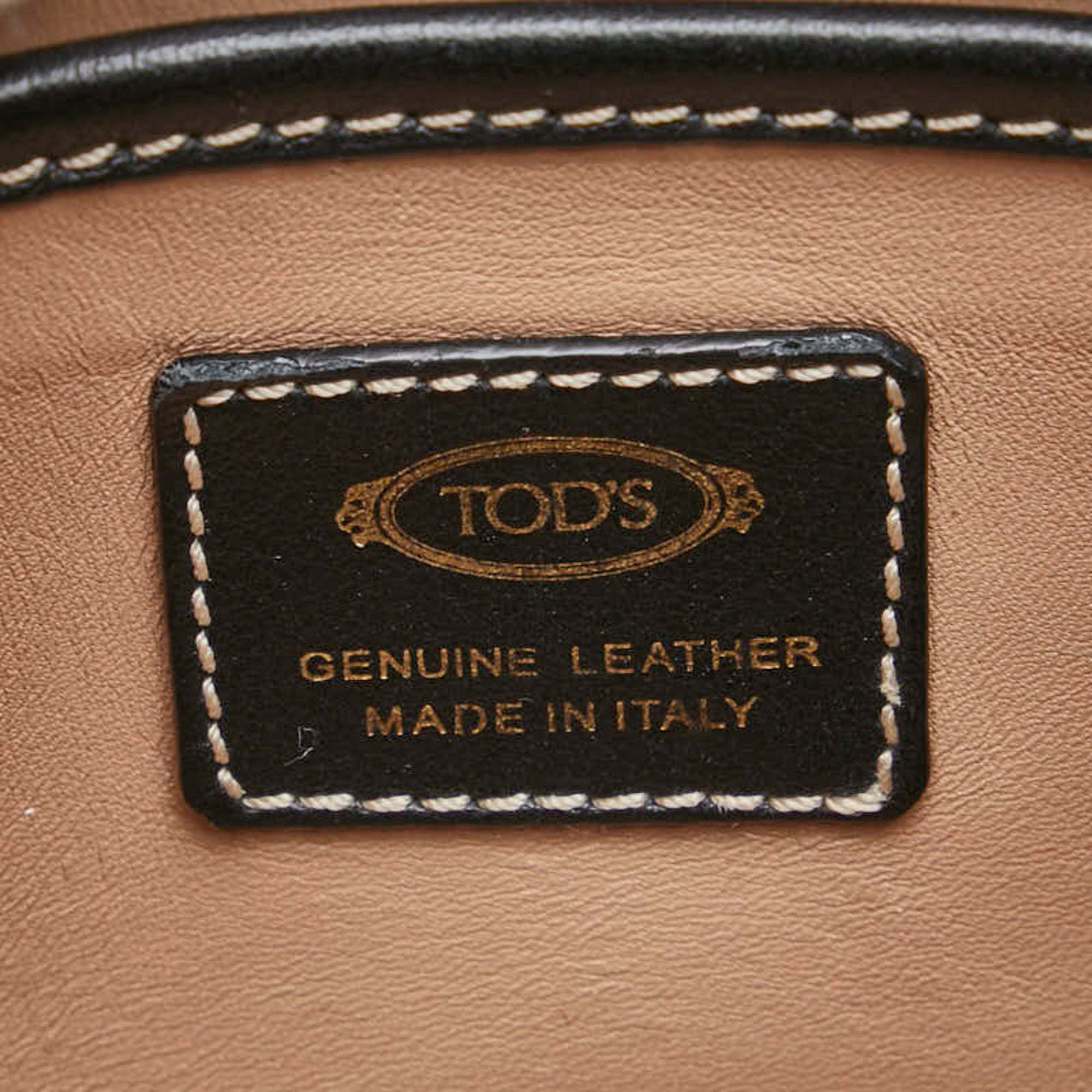 Tod's Beige Black Orange Leather Handbag Shoulder Bag (Pre-Owned)