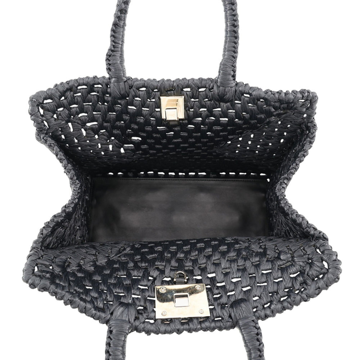 Salvatore Ferragamo Black Raffia Handbag (Pre-Owned)