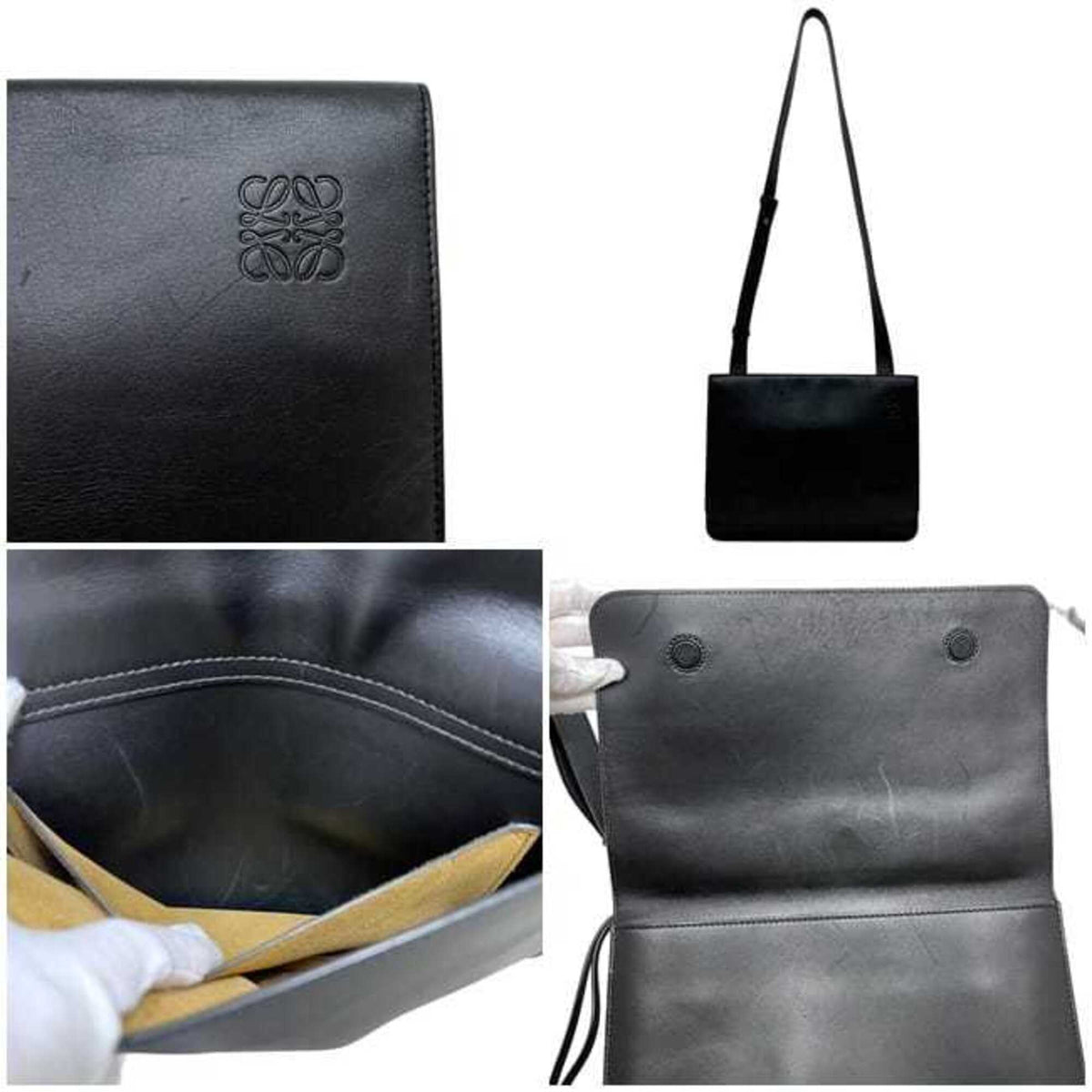 Loewe Black Leather Shoulder Bag (Pre-Owned)