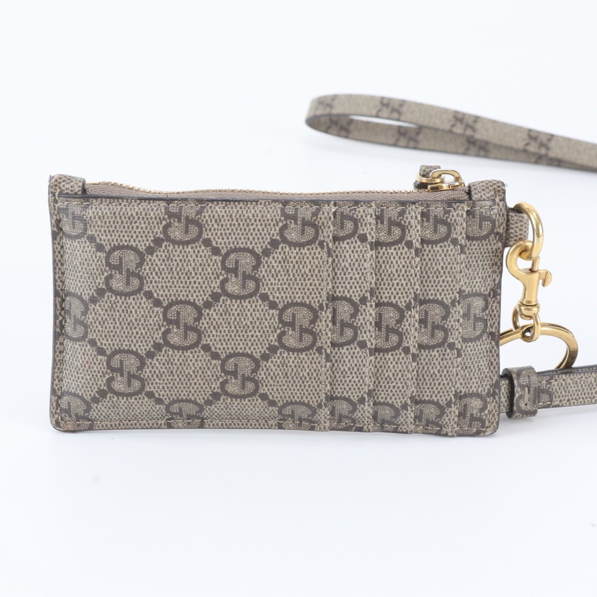 Gucci Beige Leather Coated Canvas Coin Purse/Coin Case (Pre-Owned)