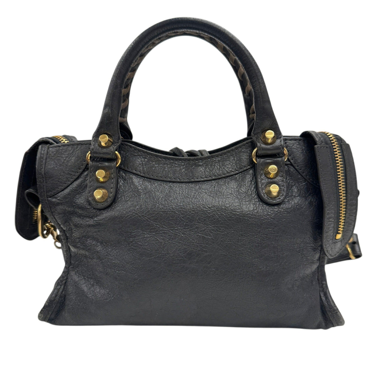 Balenciaga Gray Leather Handbag Shoulder Bag (Pre-Owned)
