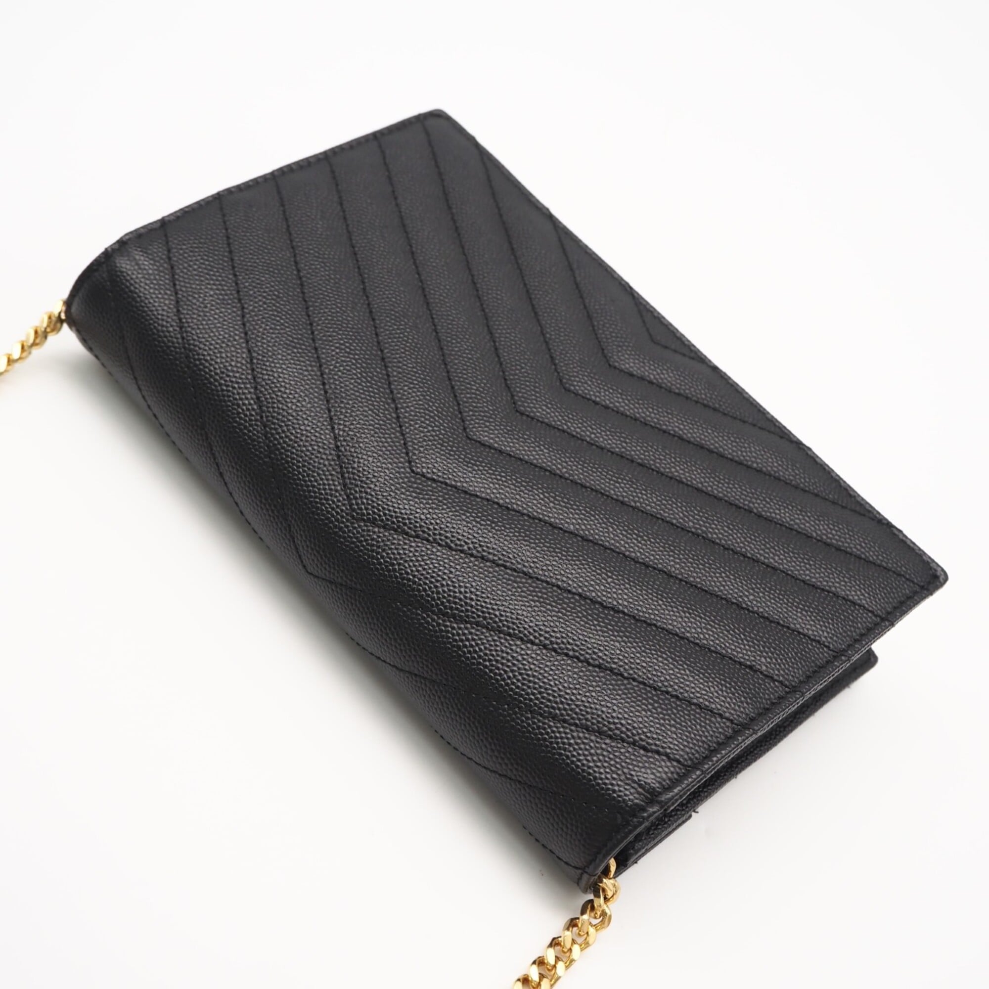 Yves Saint Laurent Black Chain/Shoulder Wallet (Pre-Owned)
