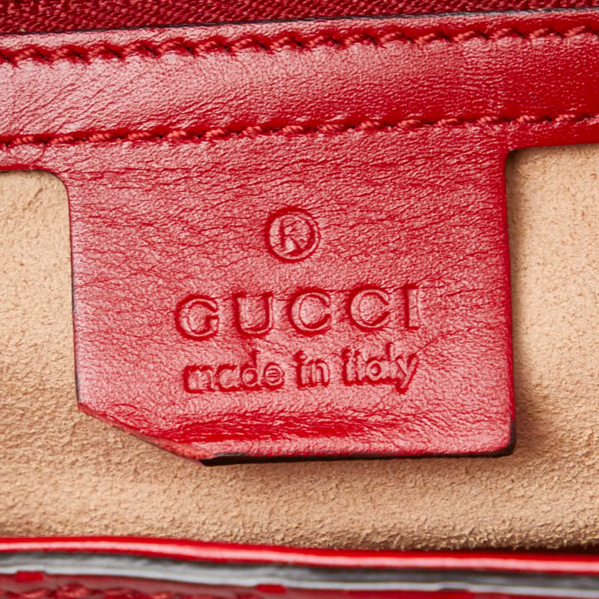 Gucci Padlock Red Color Leather Shoulder Bag (Pre-Owned)
