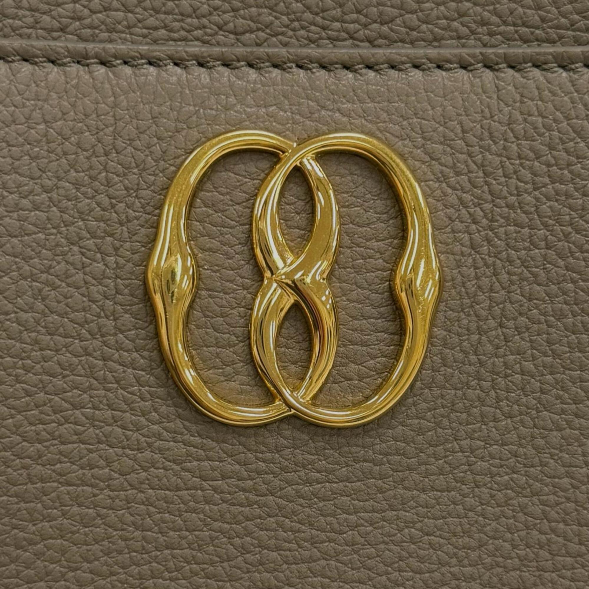 Bally Grayish Leather Handbag Shoulder Bag (Pre-Owned)