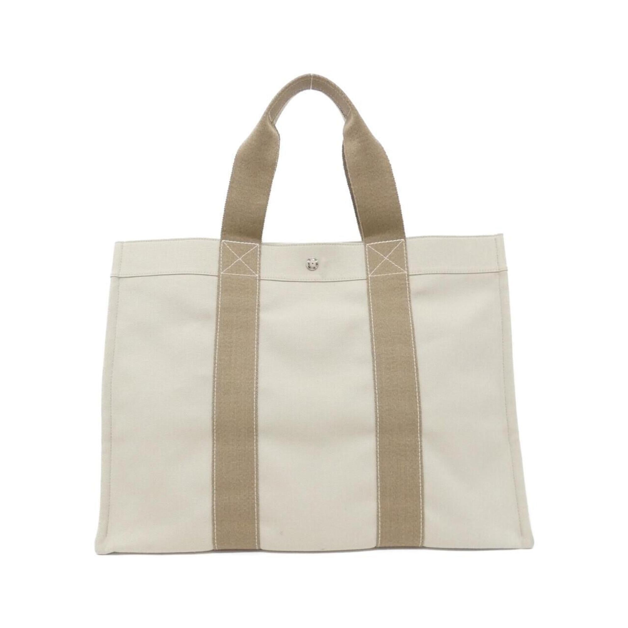 Hermes Bora Bora Grayish Canvas Handbag (Pre-Owned)
