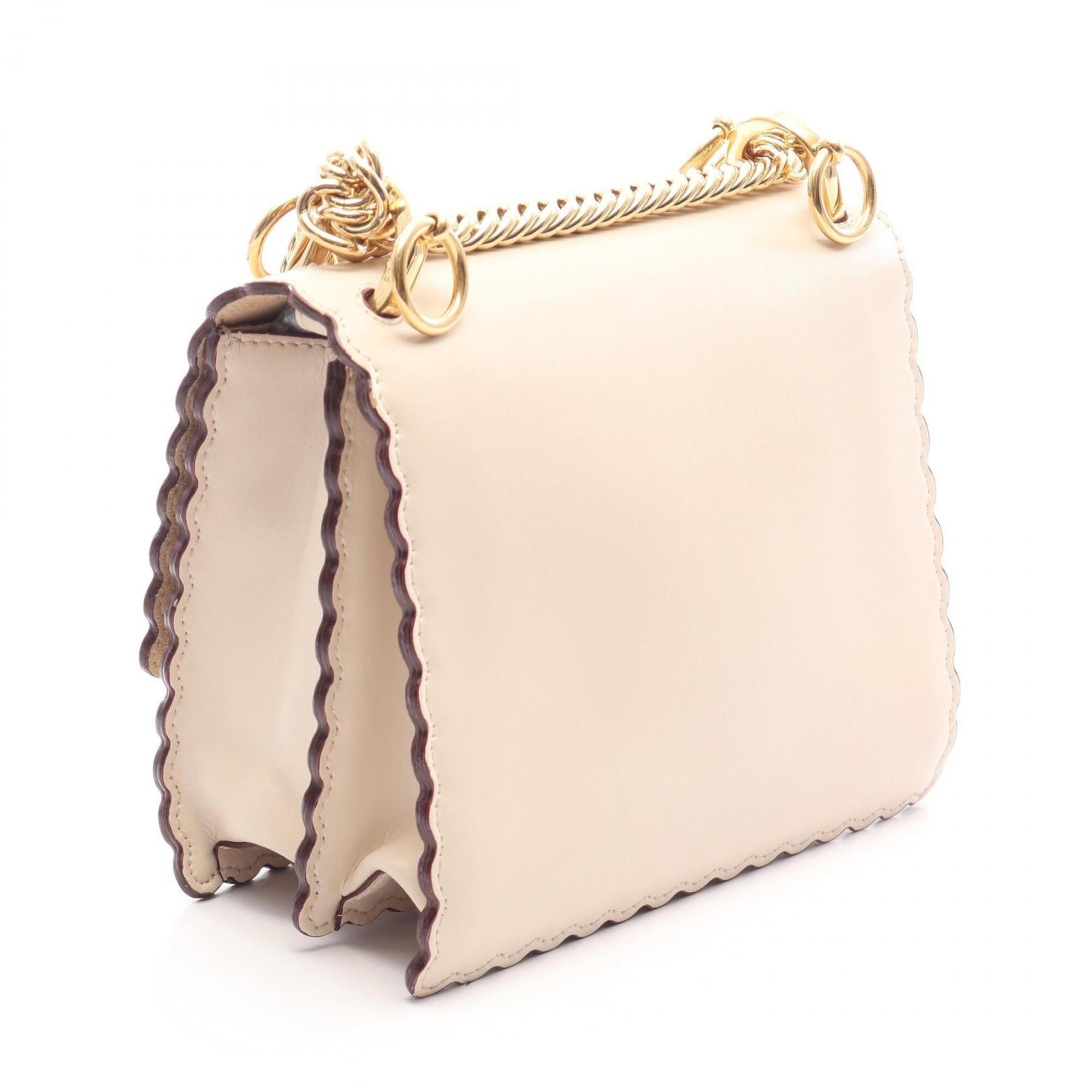 Fendi Ivory Leather Handbag Shoulder Bag (Pre-Owned)