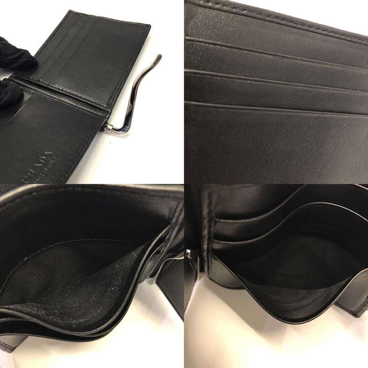 Prada Black Leather Money Clip (Pre-Owned)