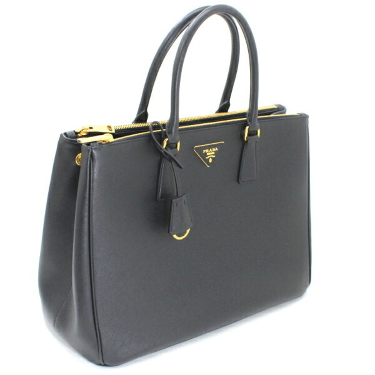 Prada Black Nero Saffiano Lux Handbag Shoulder Bag Tote Bag (Pre-Owned)