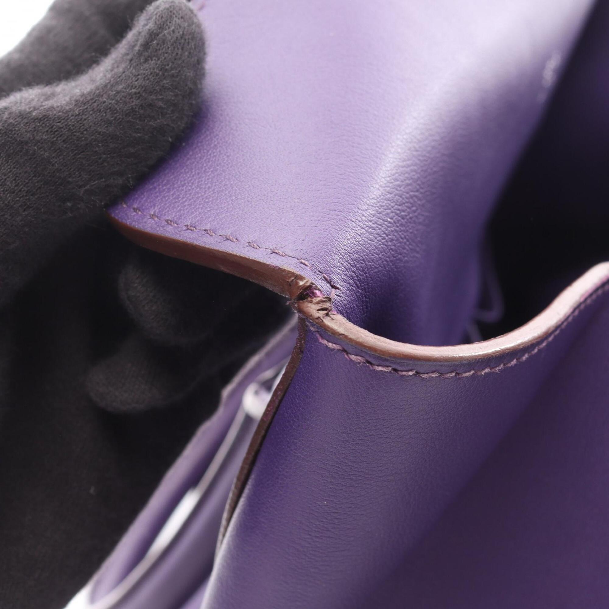 Hermes Purple Swift Leather Handbag (Pre-Owned)