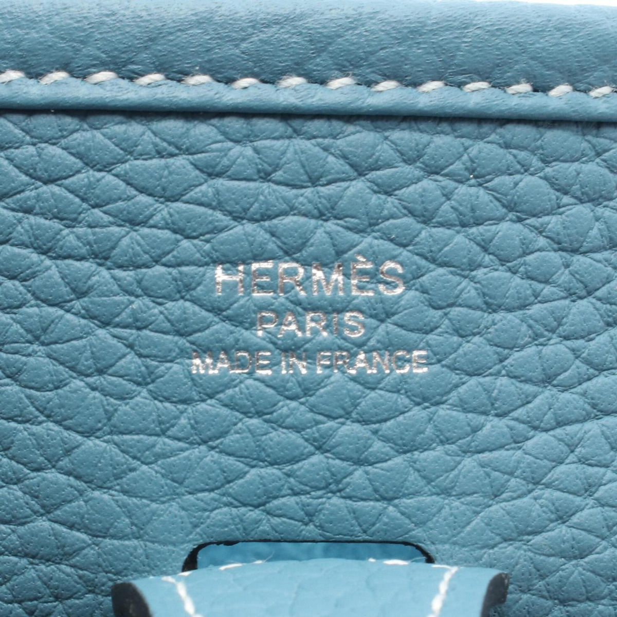 Hermes Blue Blue Jean Taurillon Clemence Leather Shoulder Bag (Pre-Owned)